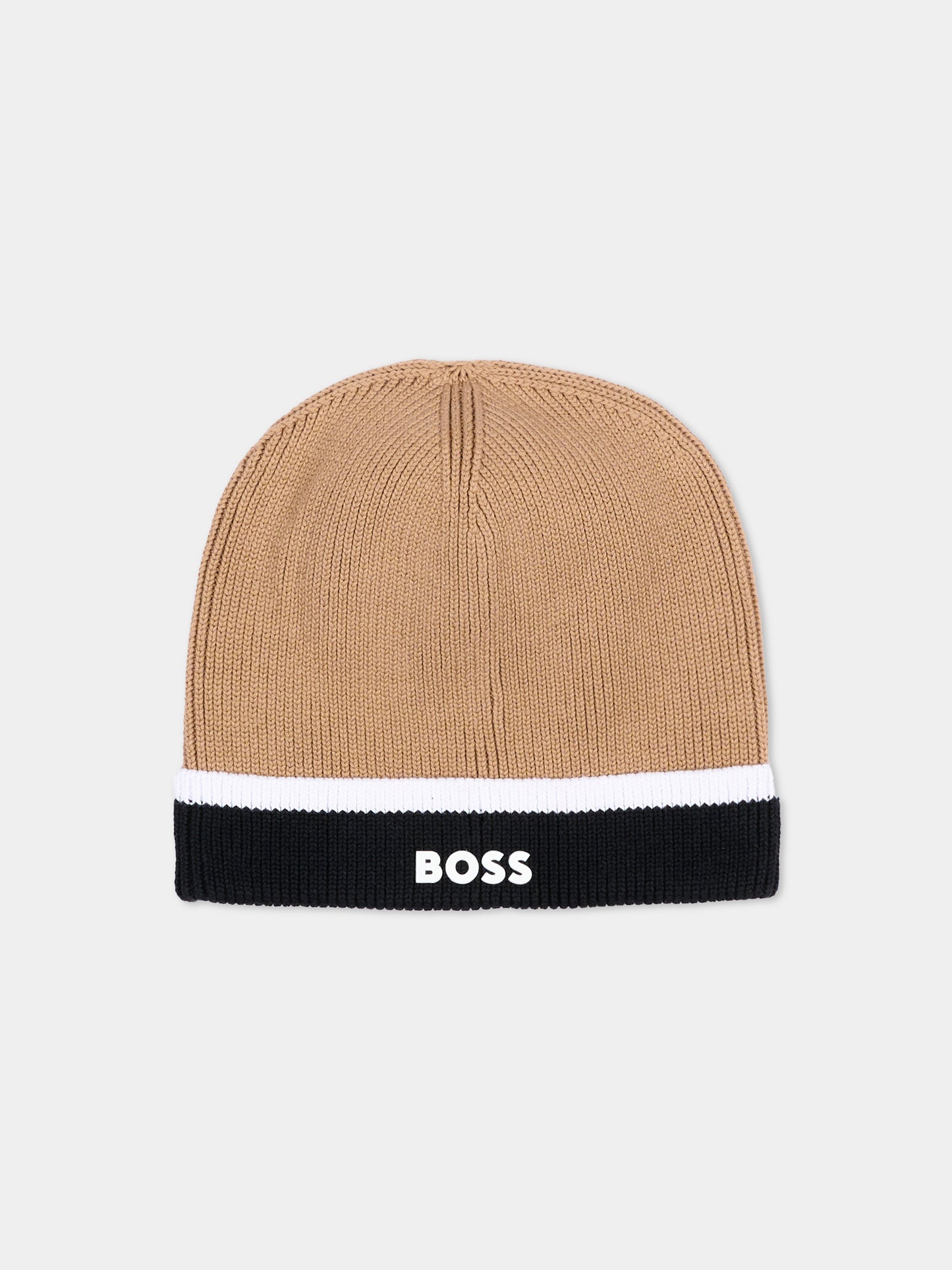 Berretto beige per bambino con logo,Boss,J53587 269