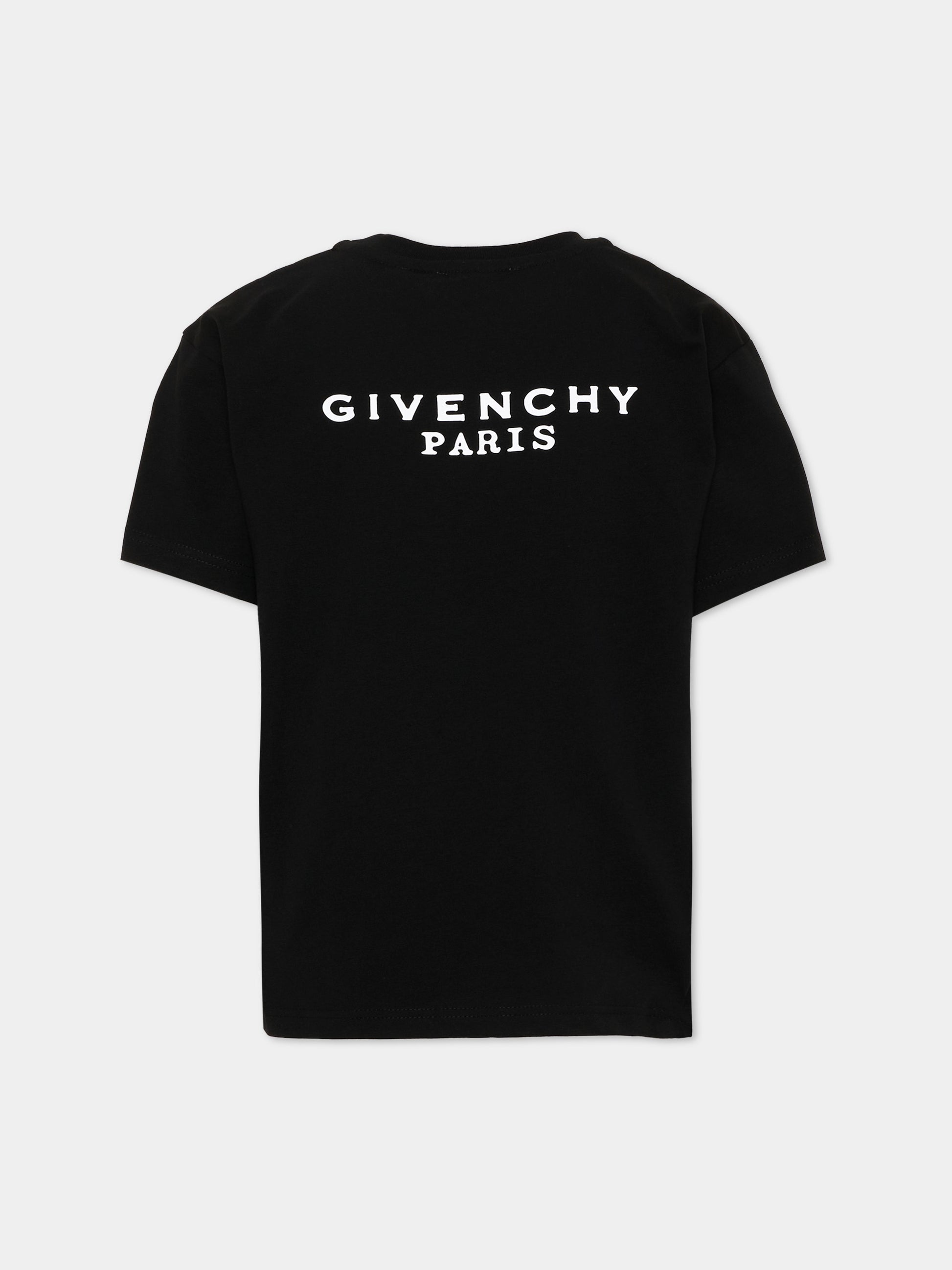 T-Shirt nera per bambini con logo,Givenchy Kids,H31280 09B