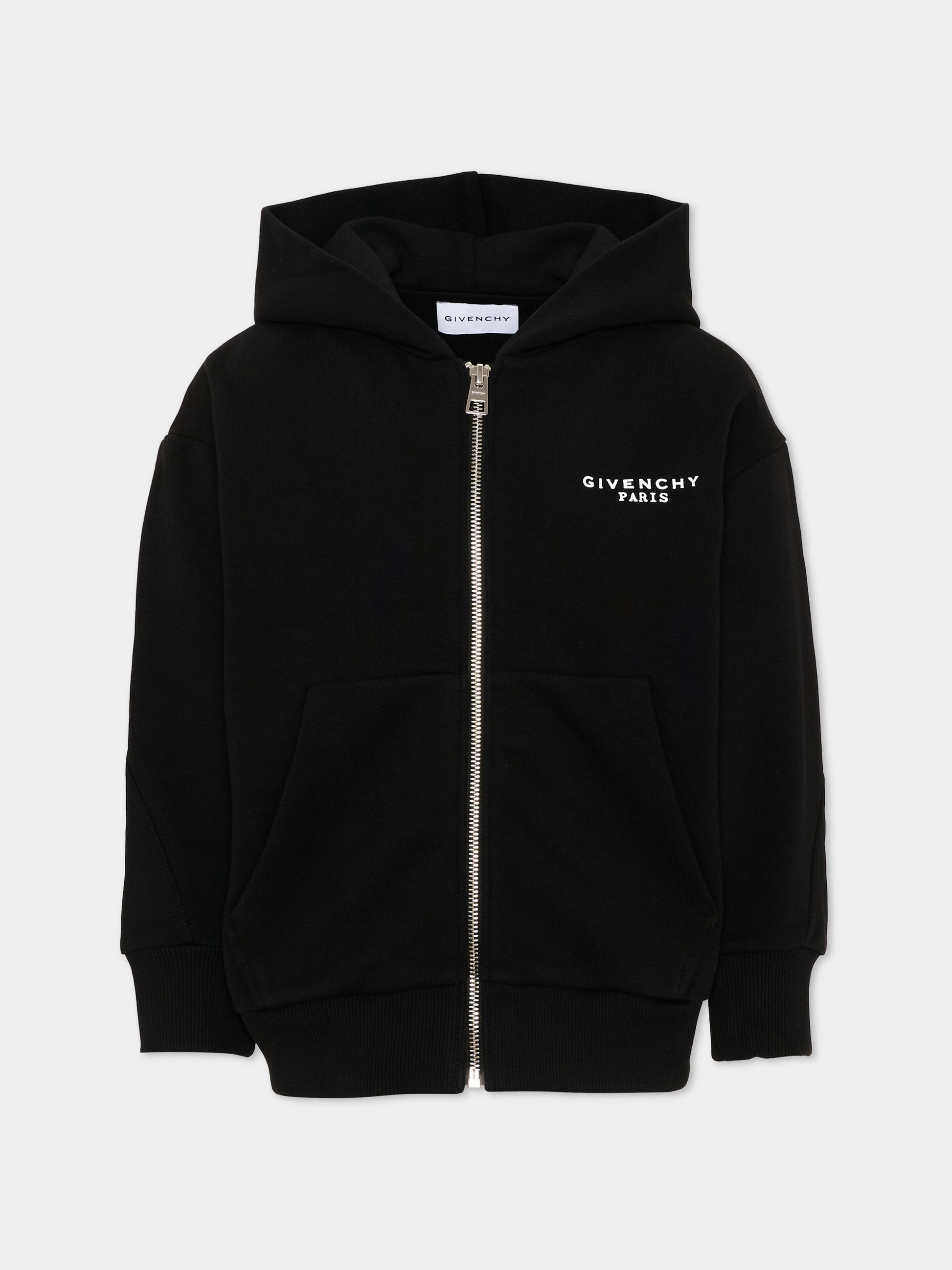 Felpa nera per bambini con logo,Givenchy Kids,H31285 09B