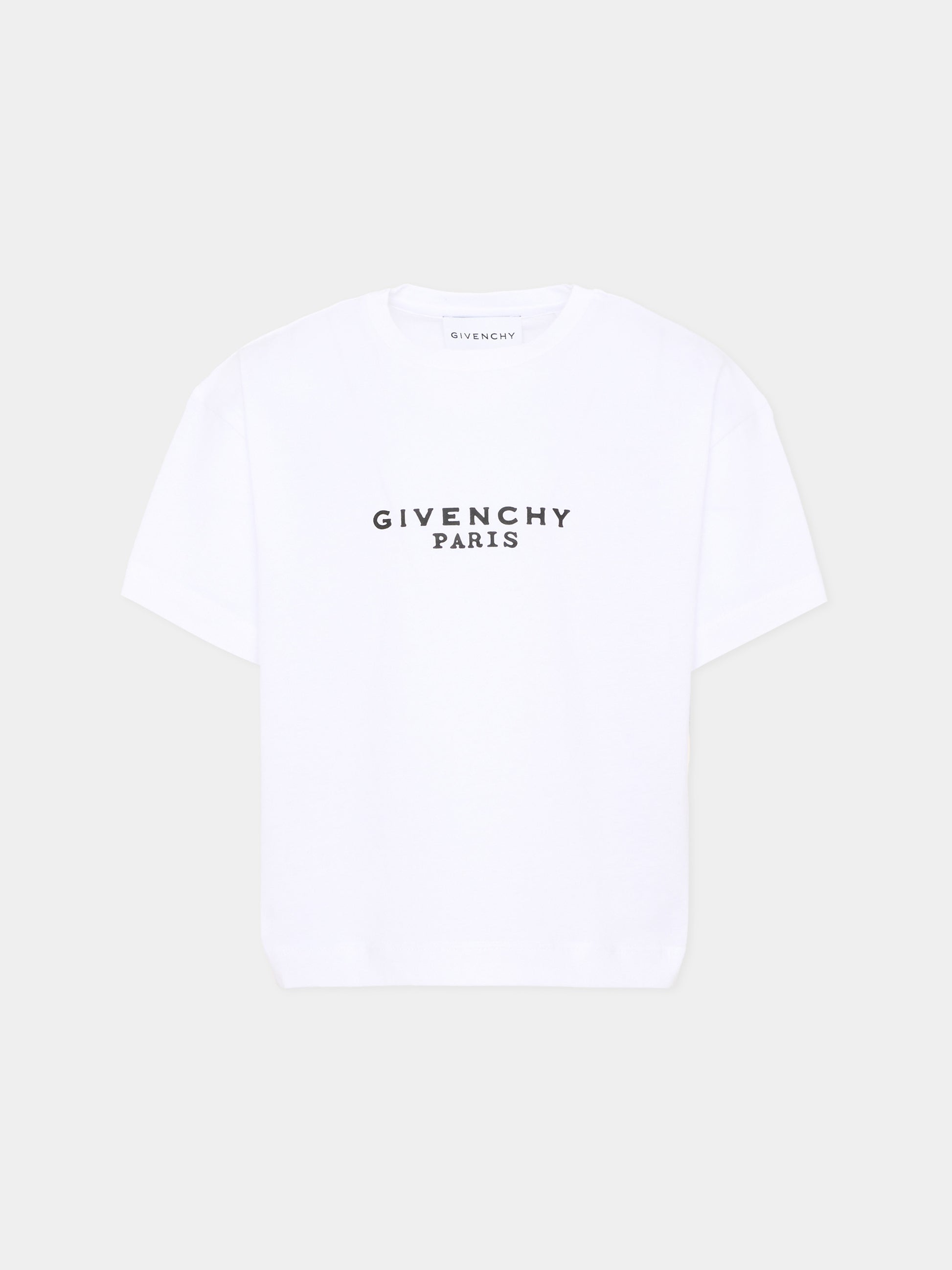 T-Shirt bianca per bambina con logo,Givenchy Kids,H31315 10P