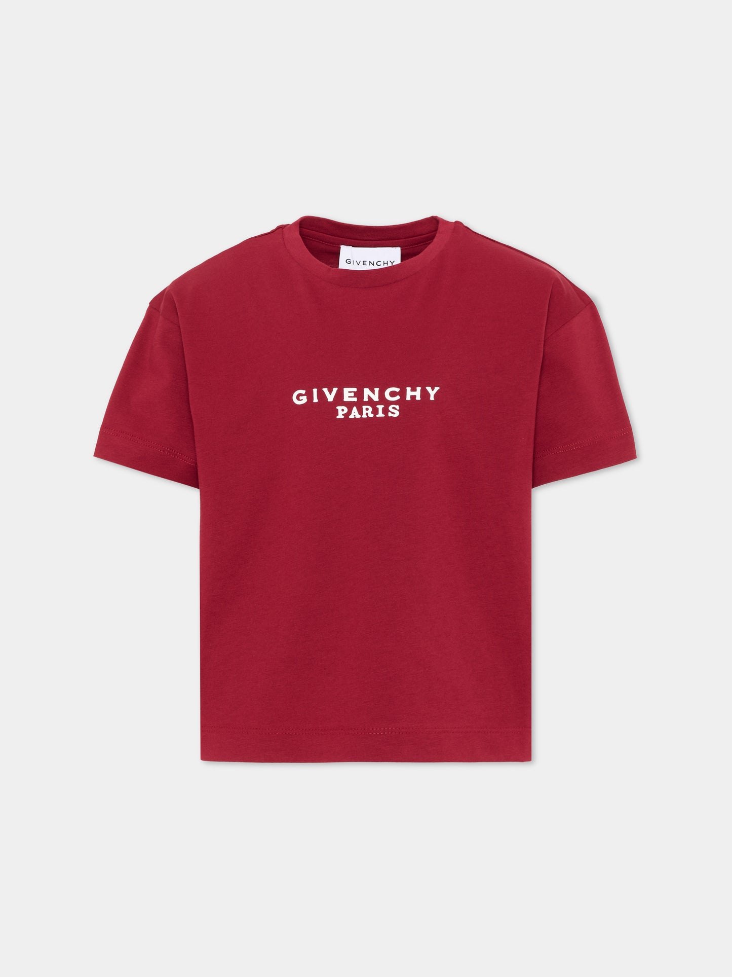 T-Shirt rossa per bambina con logo,Givenchy Kids,H31315 96D