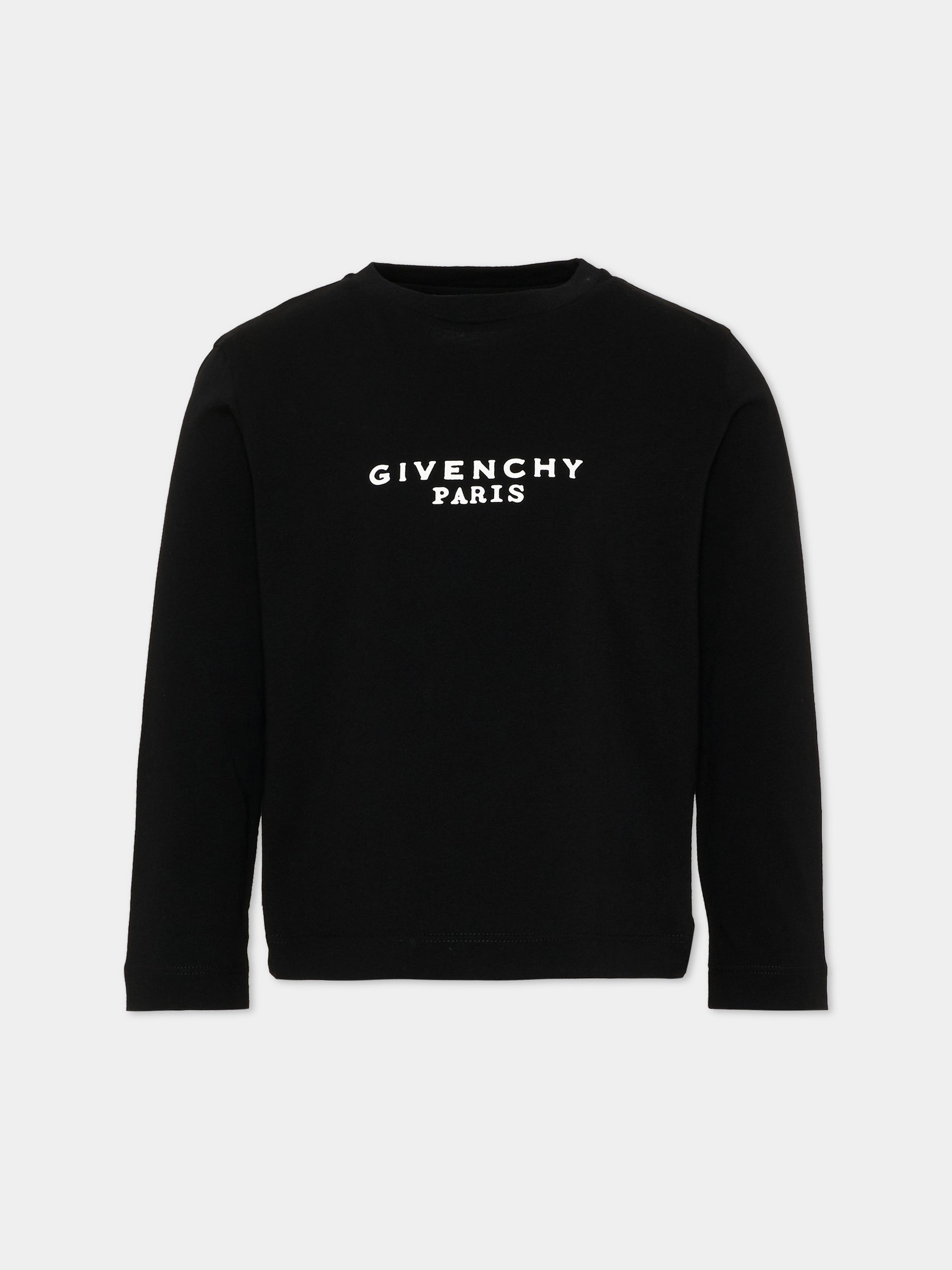 T-Shirt nera per bambina con logo,Givenchy Kids,H31321 09B