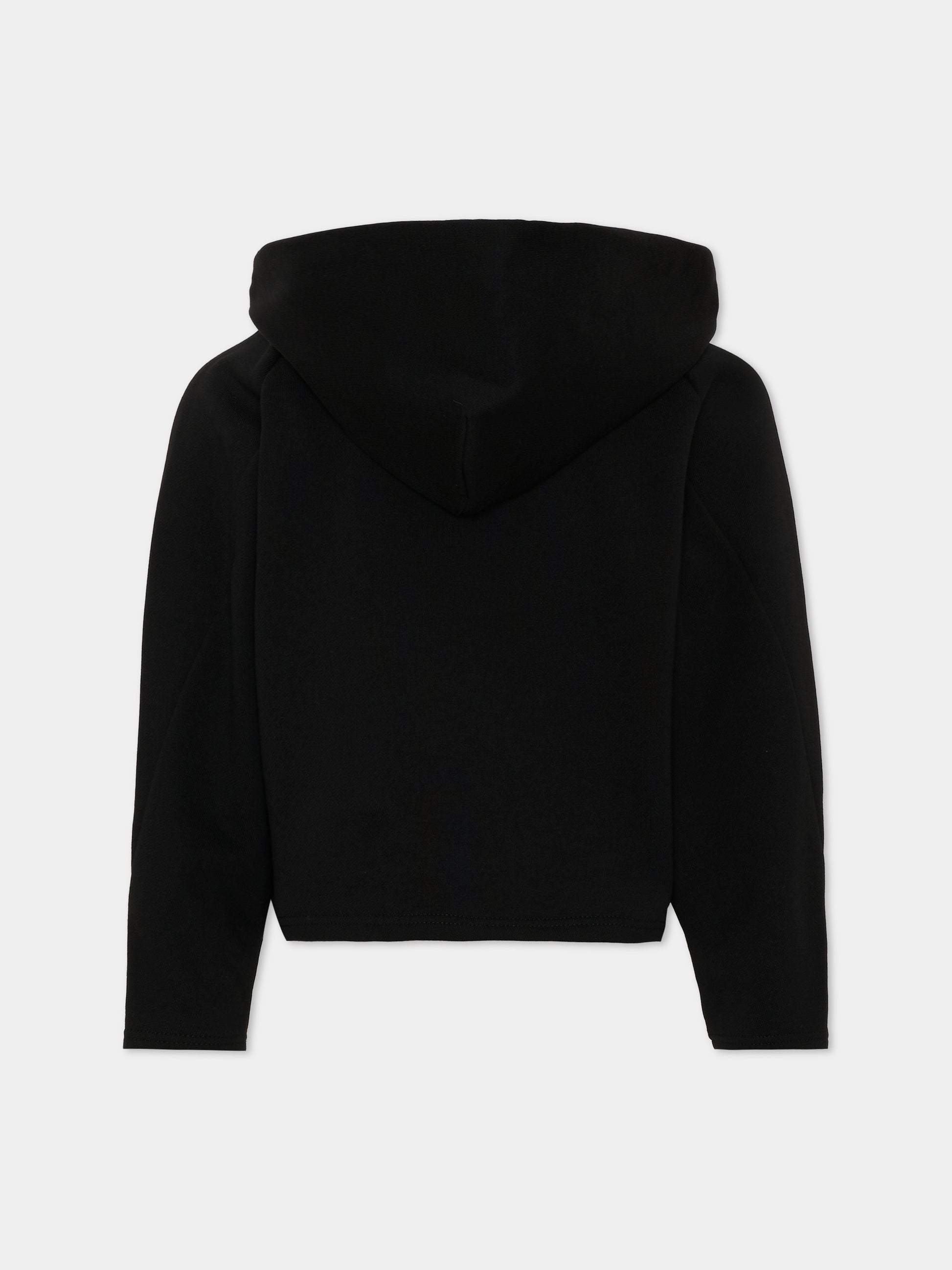 Felpa nera per bambina con logo,Givenchy Kids,H31327 09B