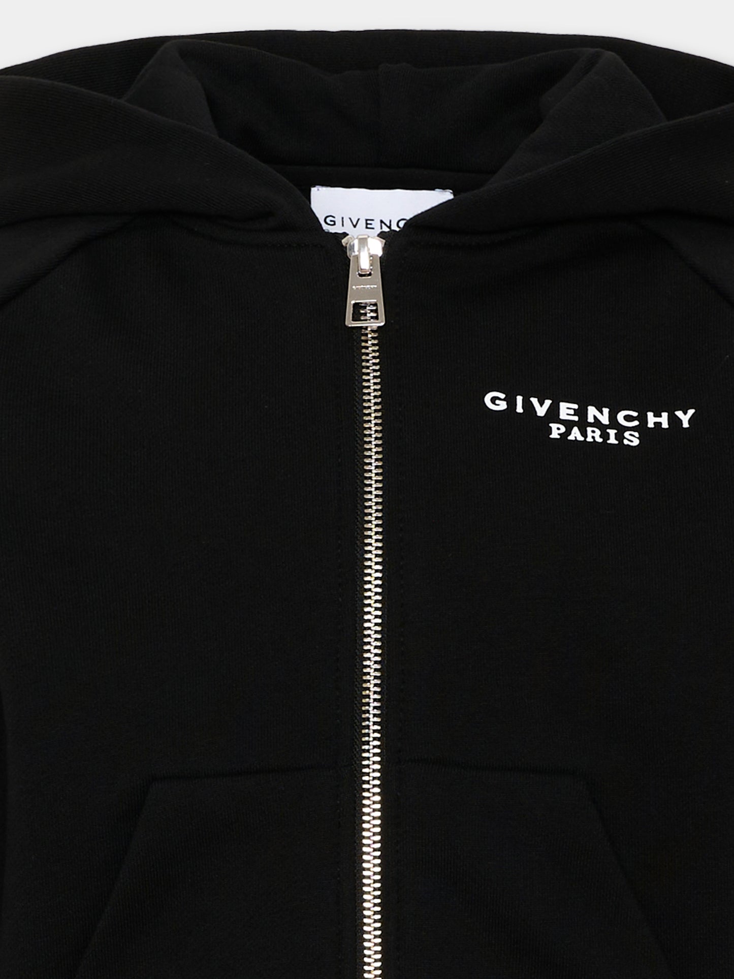 Felpa nera per bambina con logo,Givenchy Kids,H31327 09B