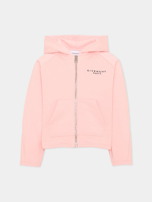 Felpa rosa per bambina con logo,Givenchy Kids,H31327 46G