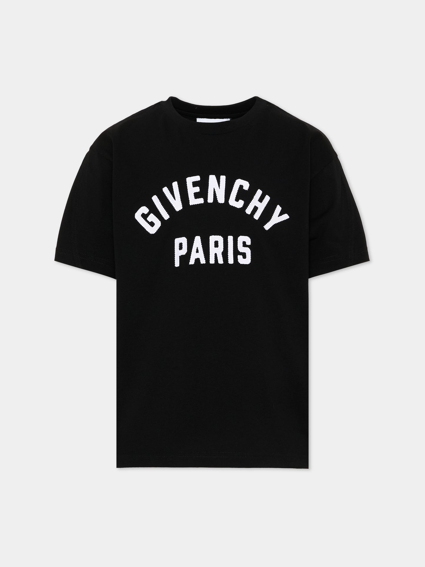 T-Shirt nera per bambini con logo,Givenchy Kids,H31345 09B