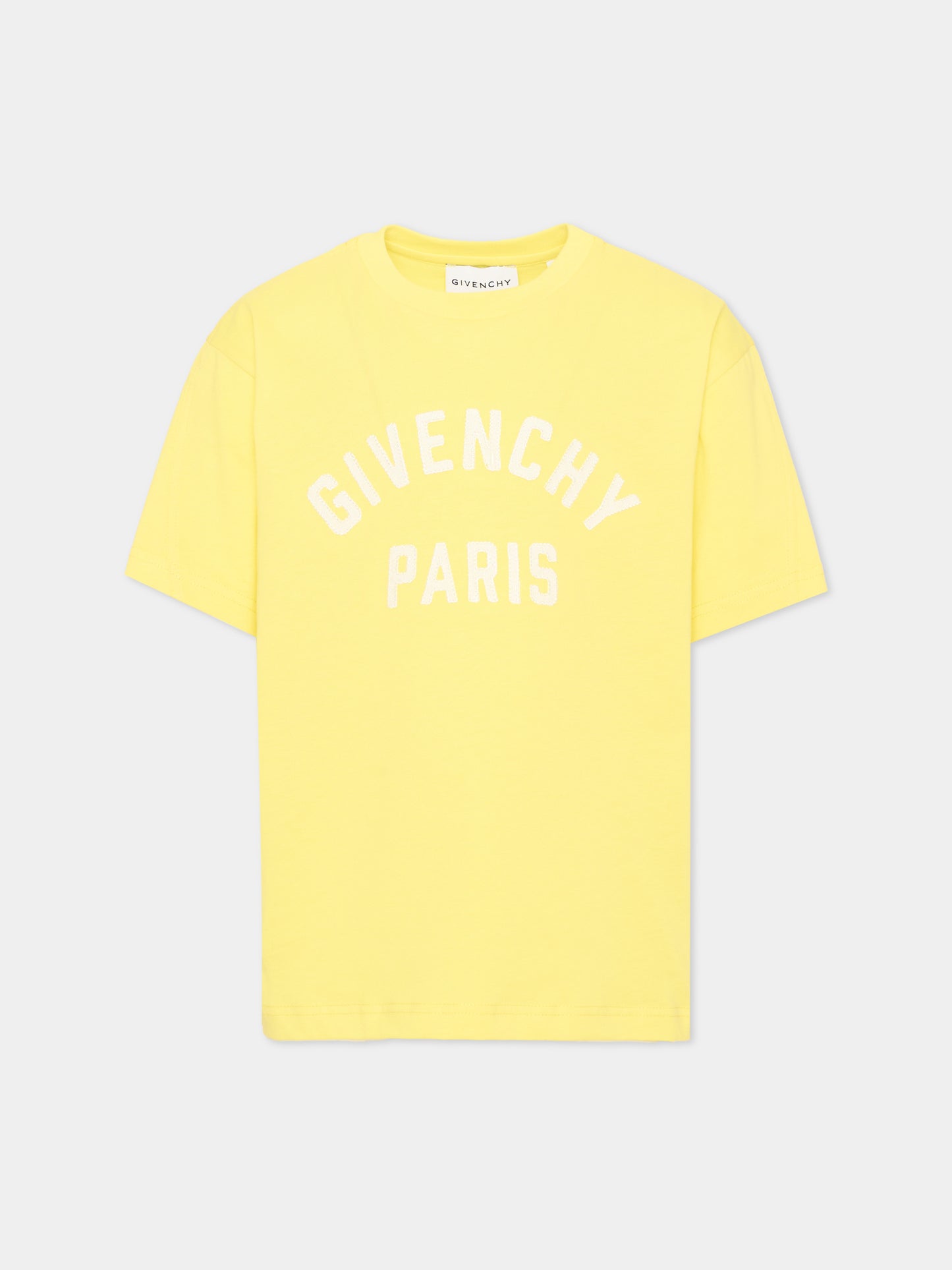 T-Shirt gialla per bambini con logo,Givenchy Kids,H31345 508