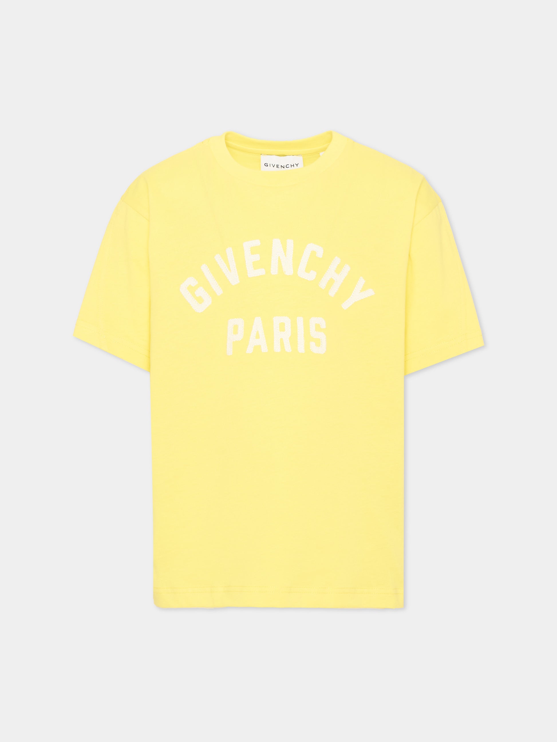 T-Shirt gialla per bambini con logo,Givenchy Kids,H31345 508