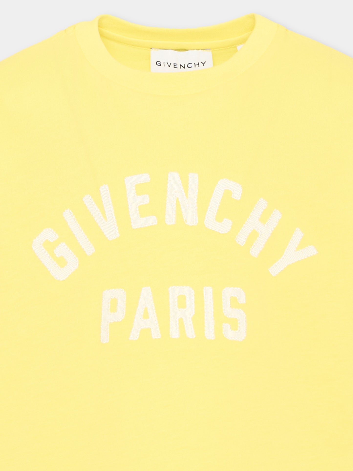 T-Shirt gialla per bambini con logo,Givenchy Kids,H31345 508