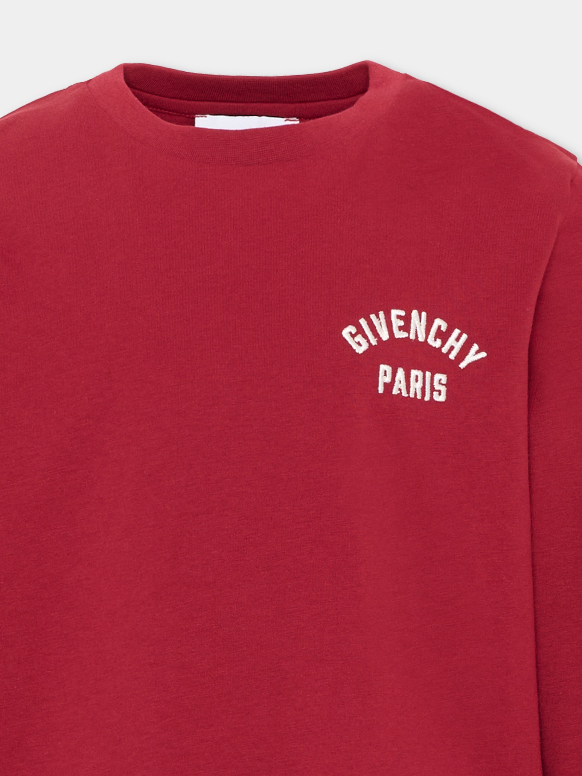 T-shirt rossa per bambino con logo,Givenchy Kids,H31347 96D