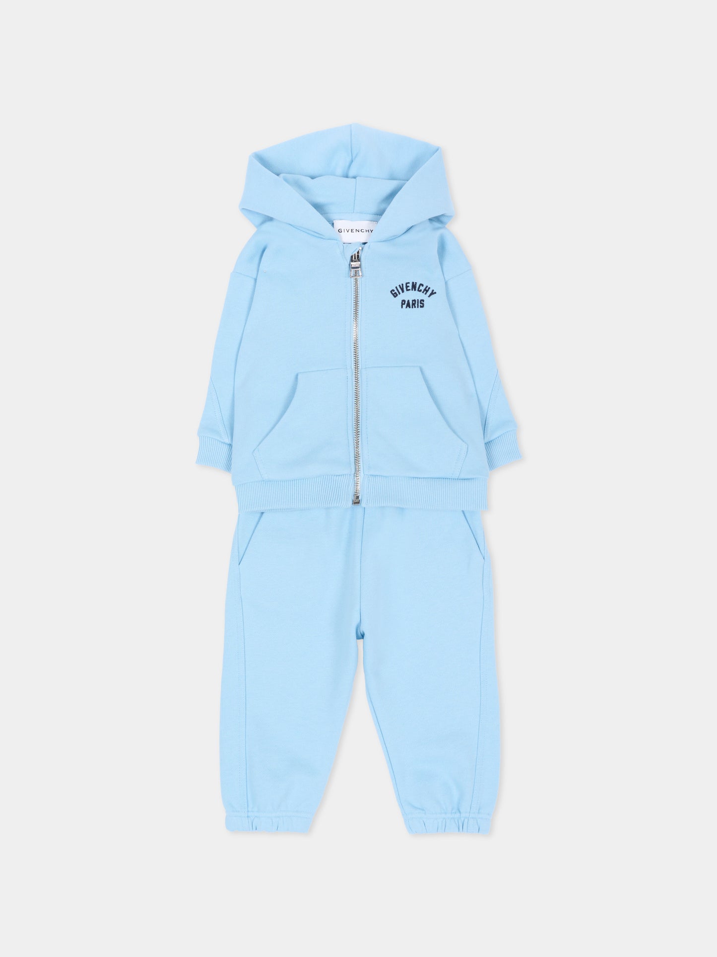 Completo sportivo lungo celeste per neonato,Givenchy Kids,H31366 789