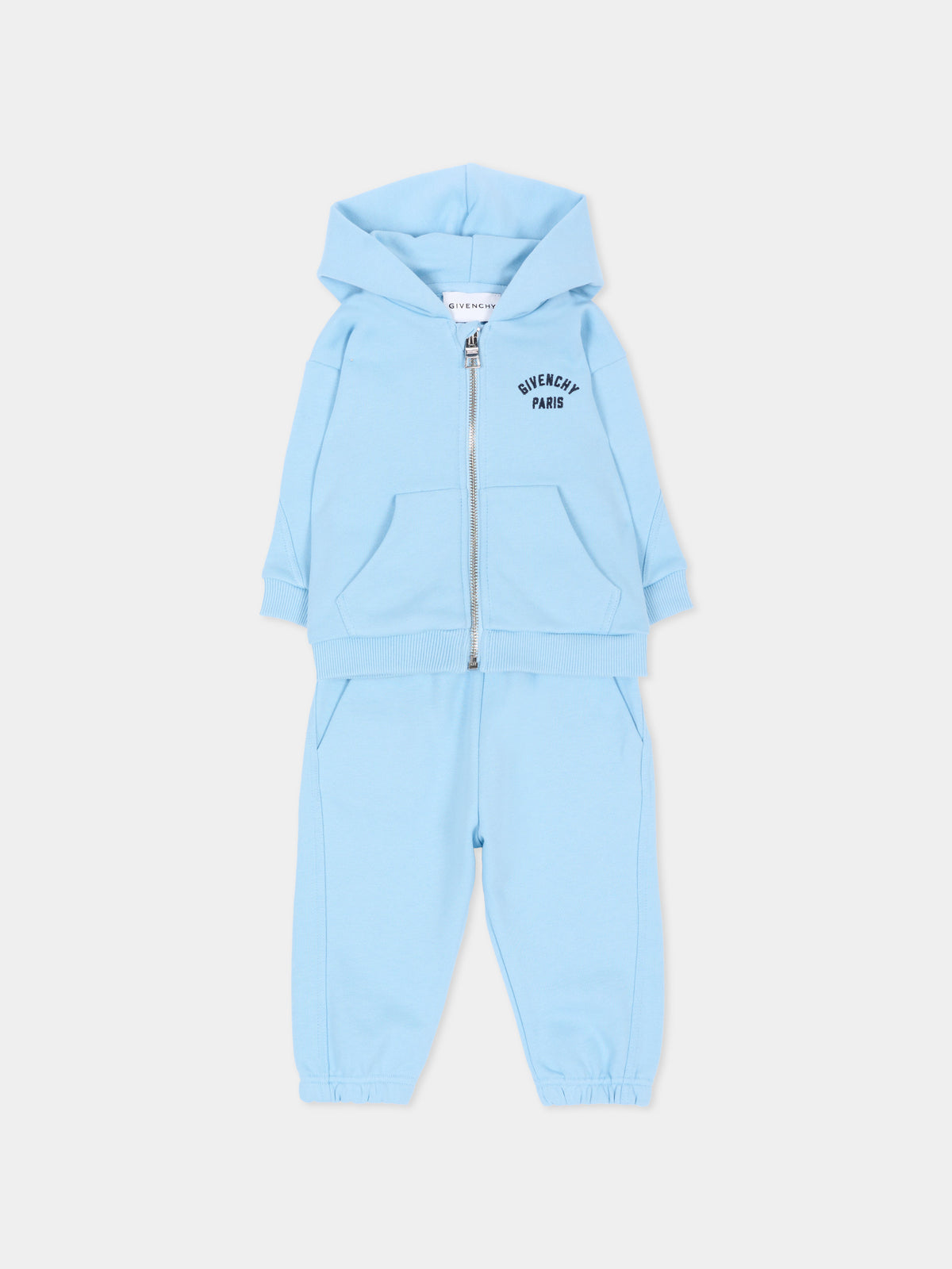 Completo sportivo lungo celeste per neonato,Givenchy Kids,H31366 789