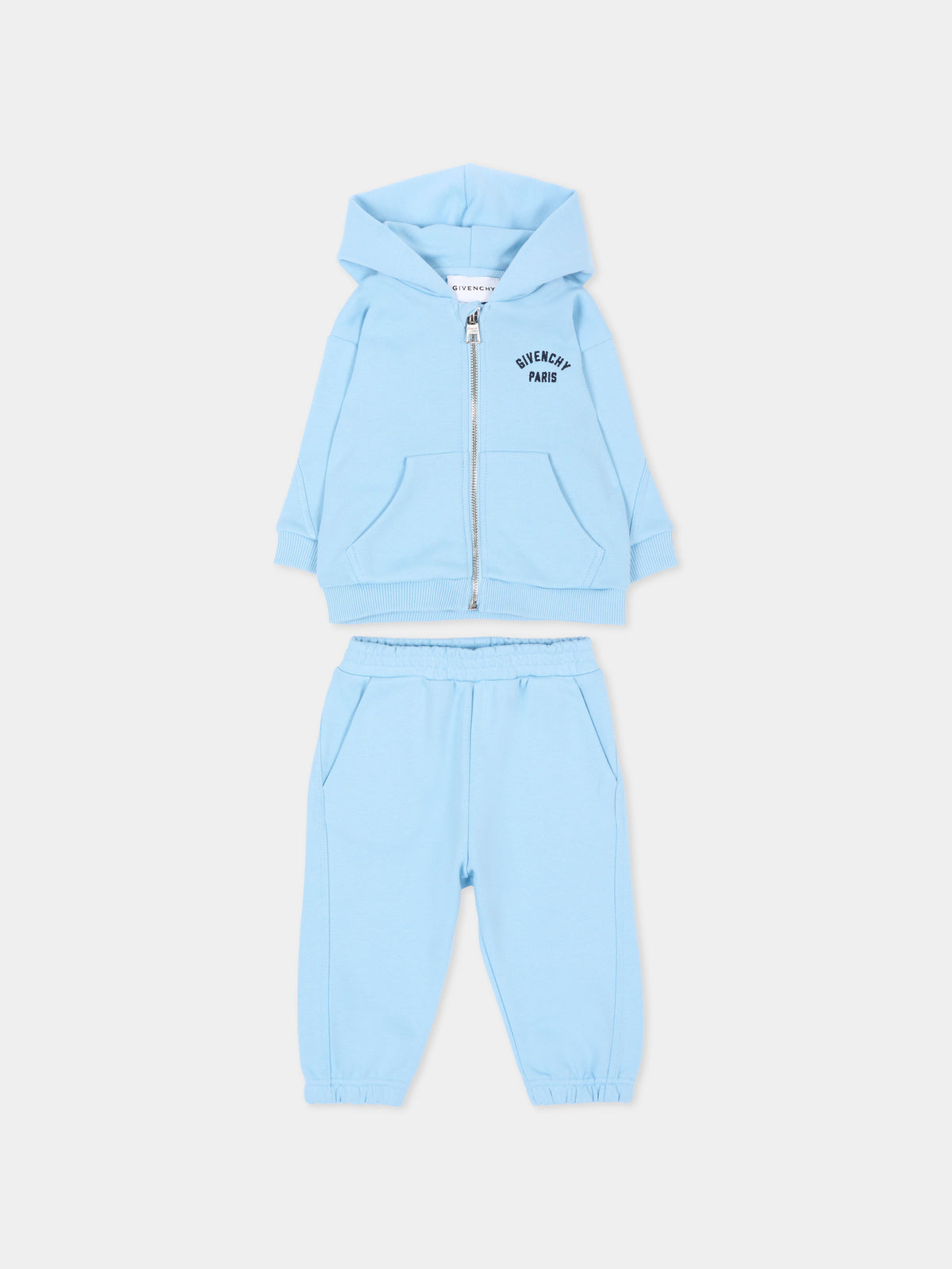 Completo sportivo lungo celeste per neonato,Givenchy Kids,H31366 789