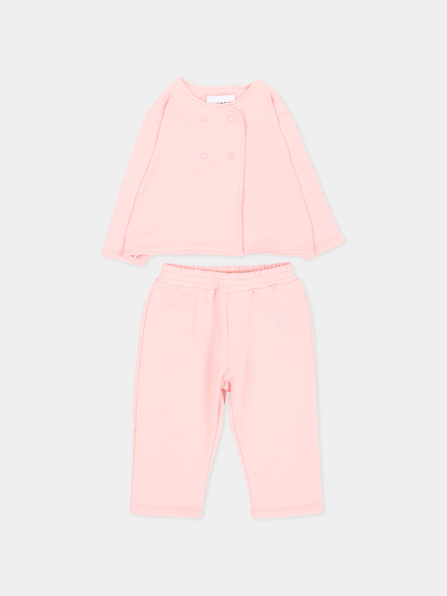 Completo sportivo lungo rosa per neonata,Givenchy Kids,H31377 46G