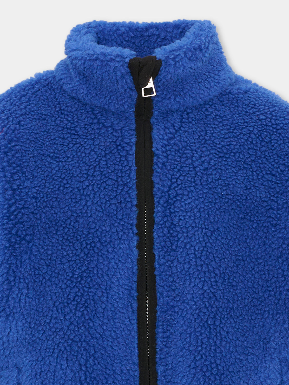 Ecopelliccia blu per bambino con logo,Givenchy Kids,H31403 865