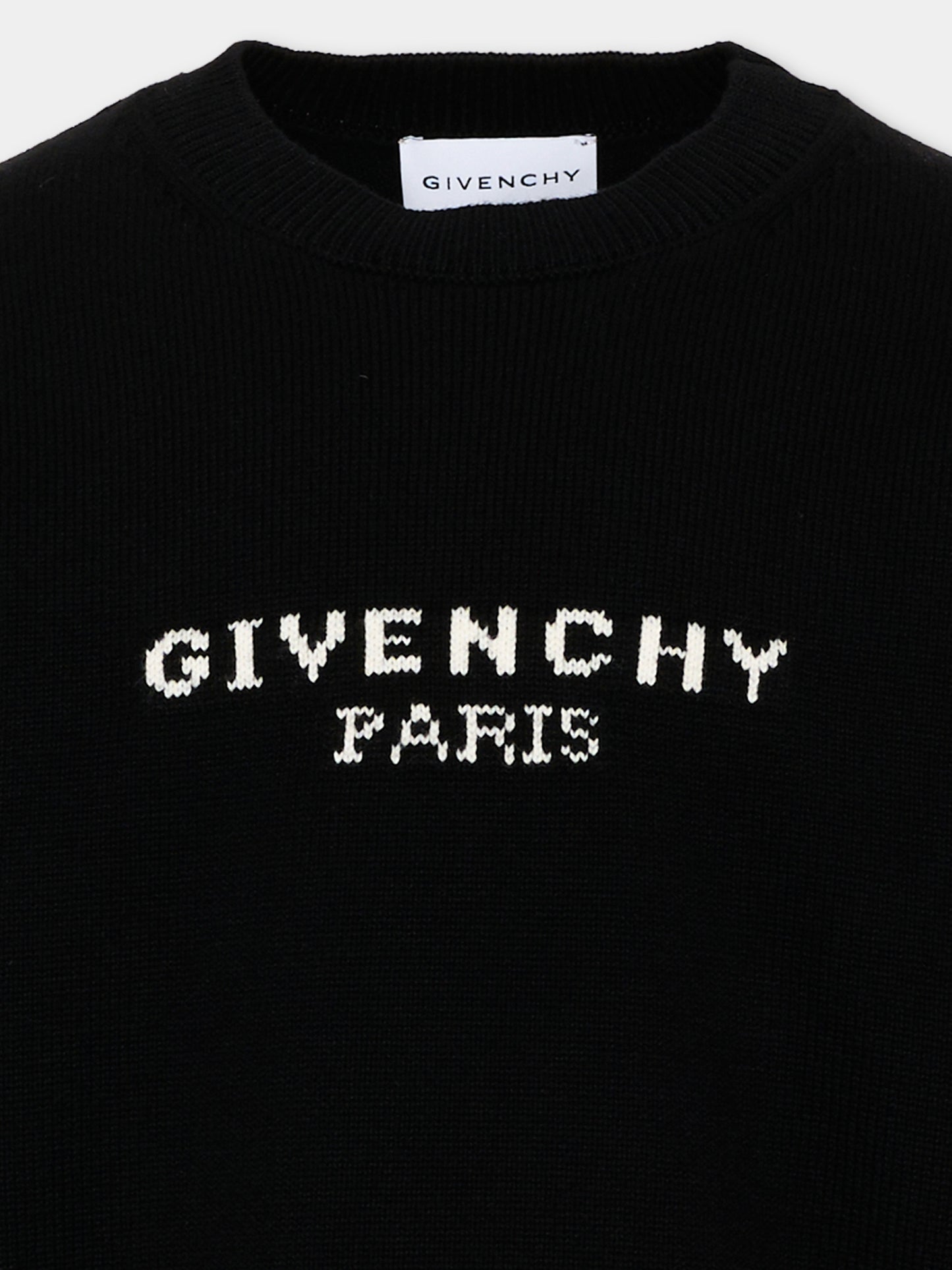 Maglione nero per bambini con logo,Givenchy Kids,H31441 09B