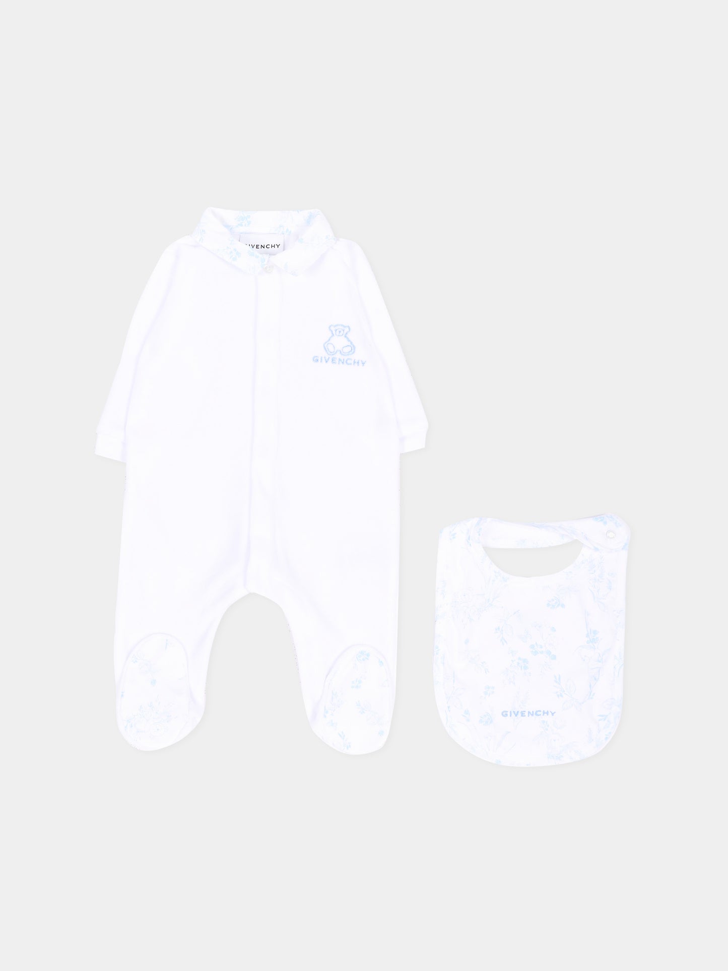 Set Tutine bianco per neonato floreale,Givenchy Kids,H31535 10P