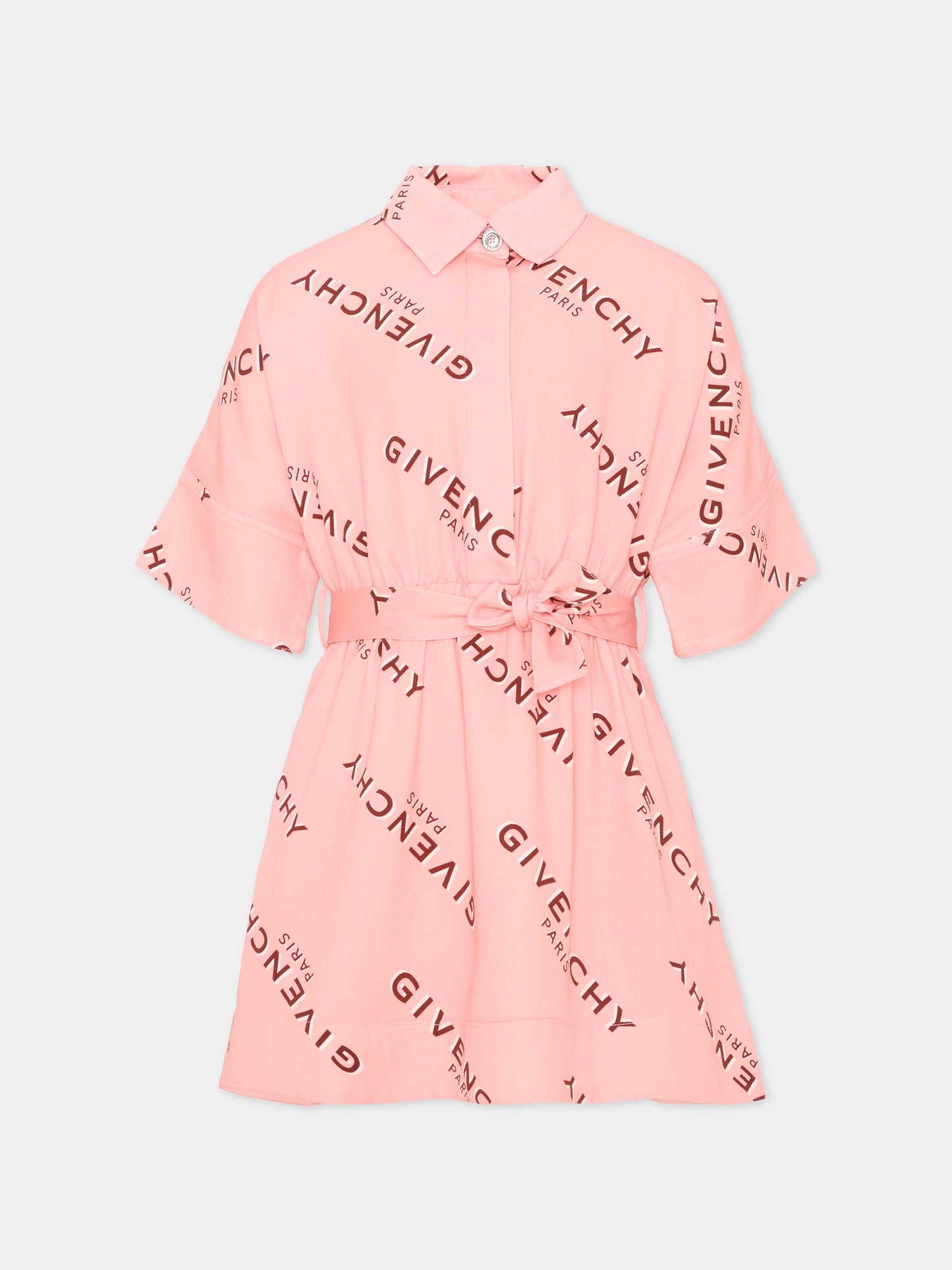 Vestito rosa per bambina con logo,Givenchy Kids,H31557 46G