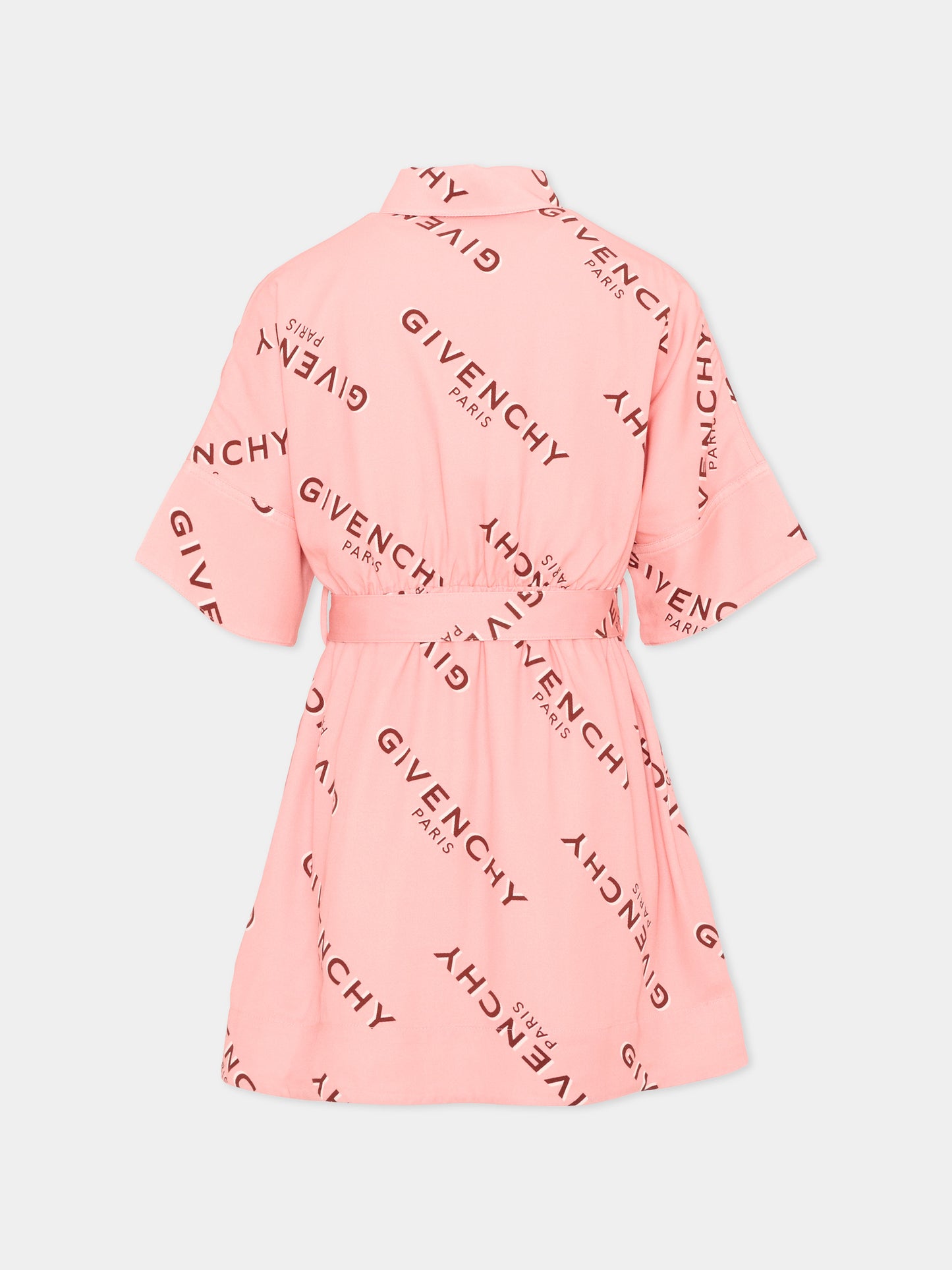 Vestito rosa per bambina con logo,Givenchy Kids,H31557 46G