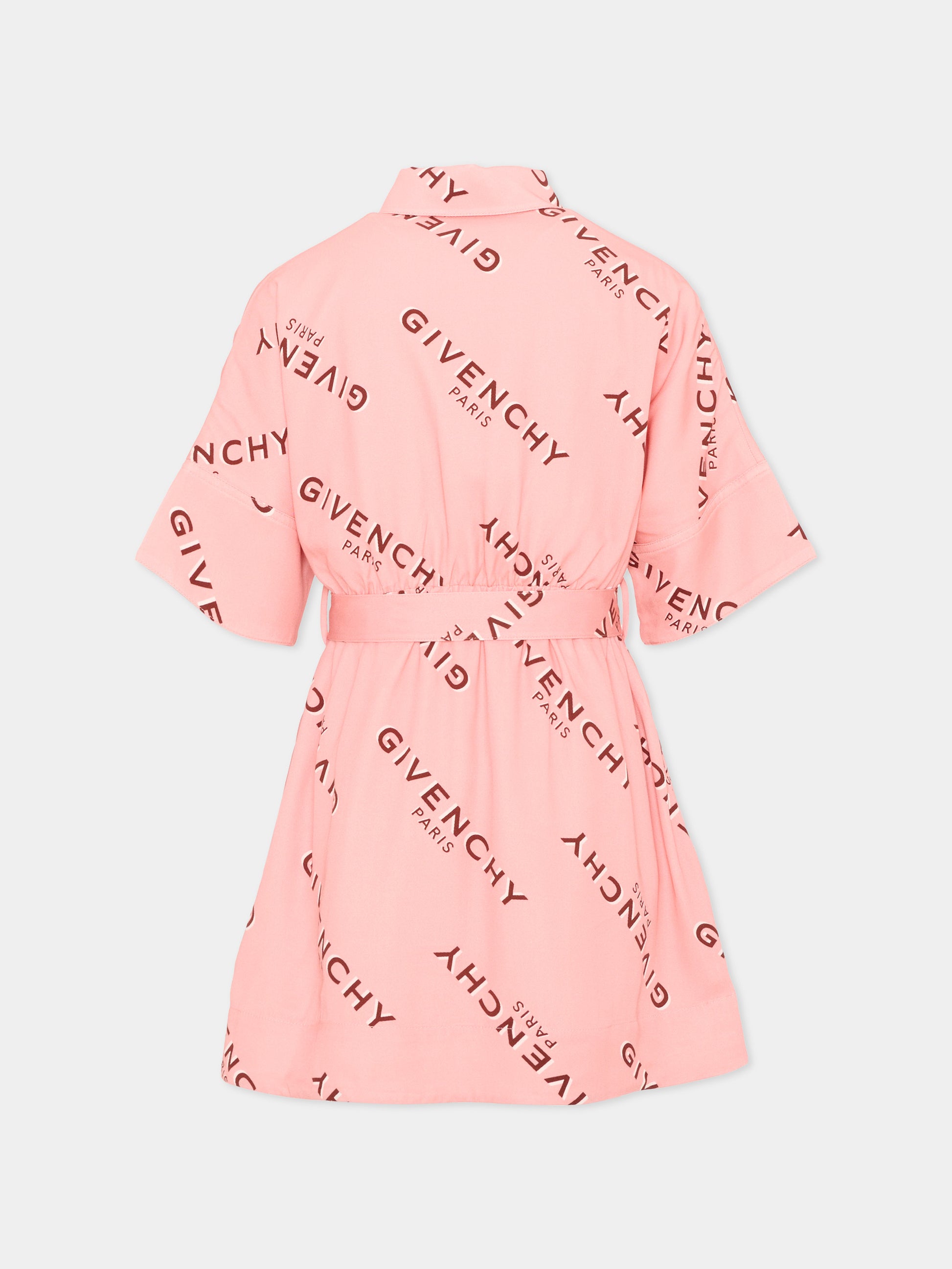 Vestito rosa per bambina con logo,Givenchy Kids,H31557 46G