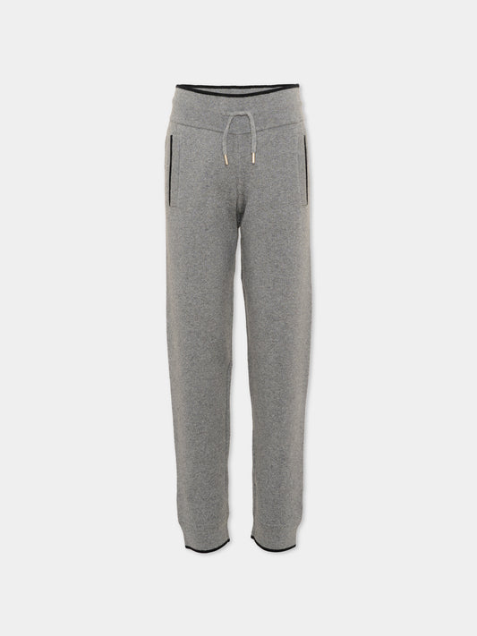 Pantalone grigio con logo per bambina,Chloé Kids,C21266 A46