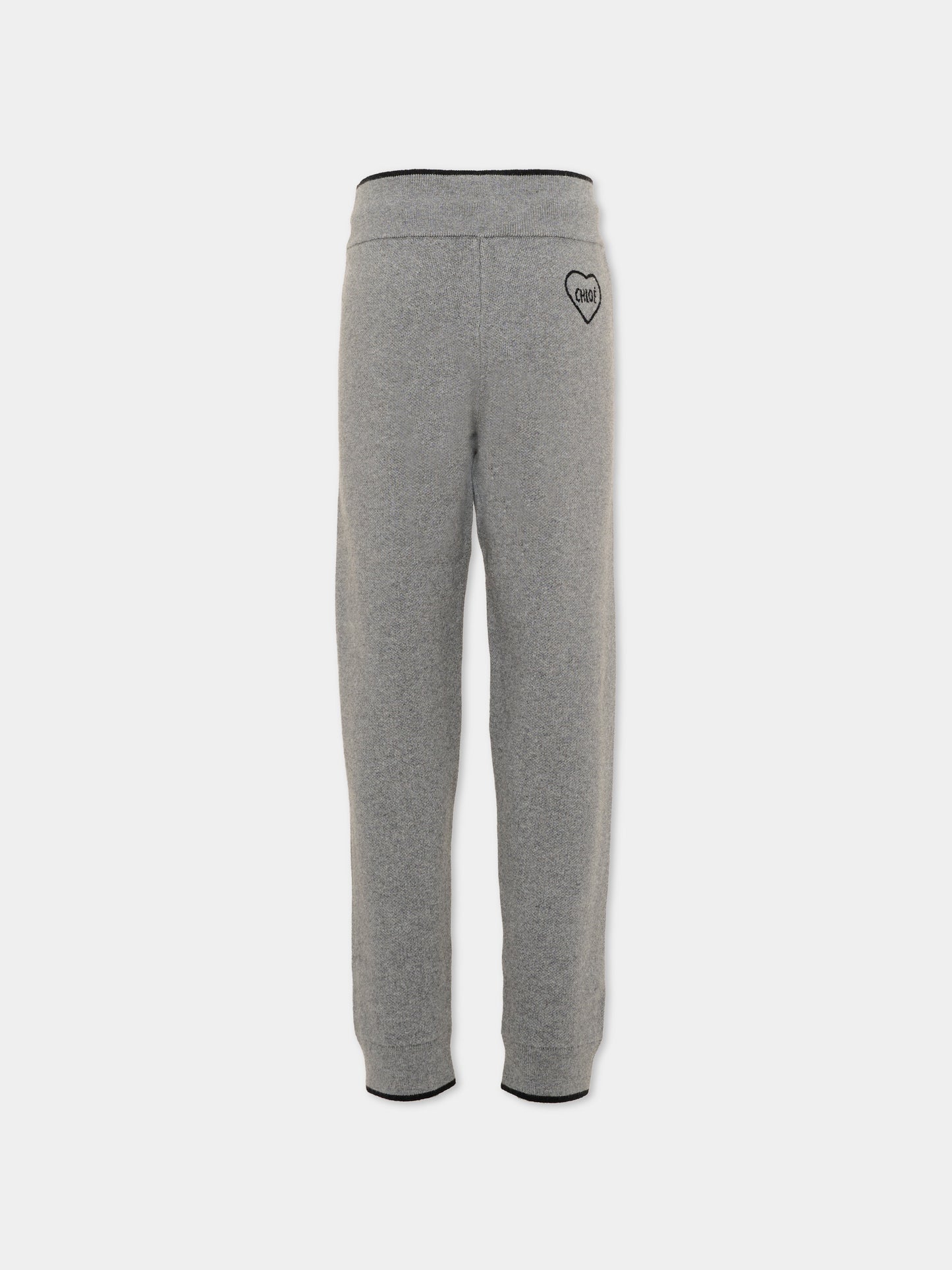 Pantalone grigio con logo per bambina,Chloé Kids,C21266 A46
