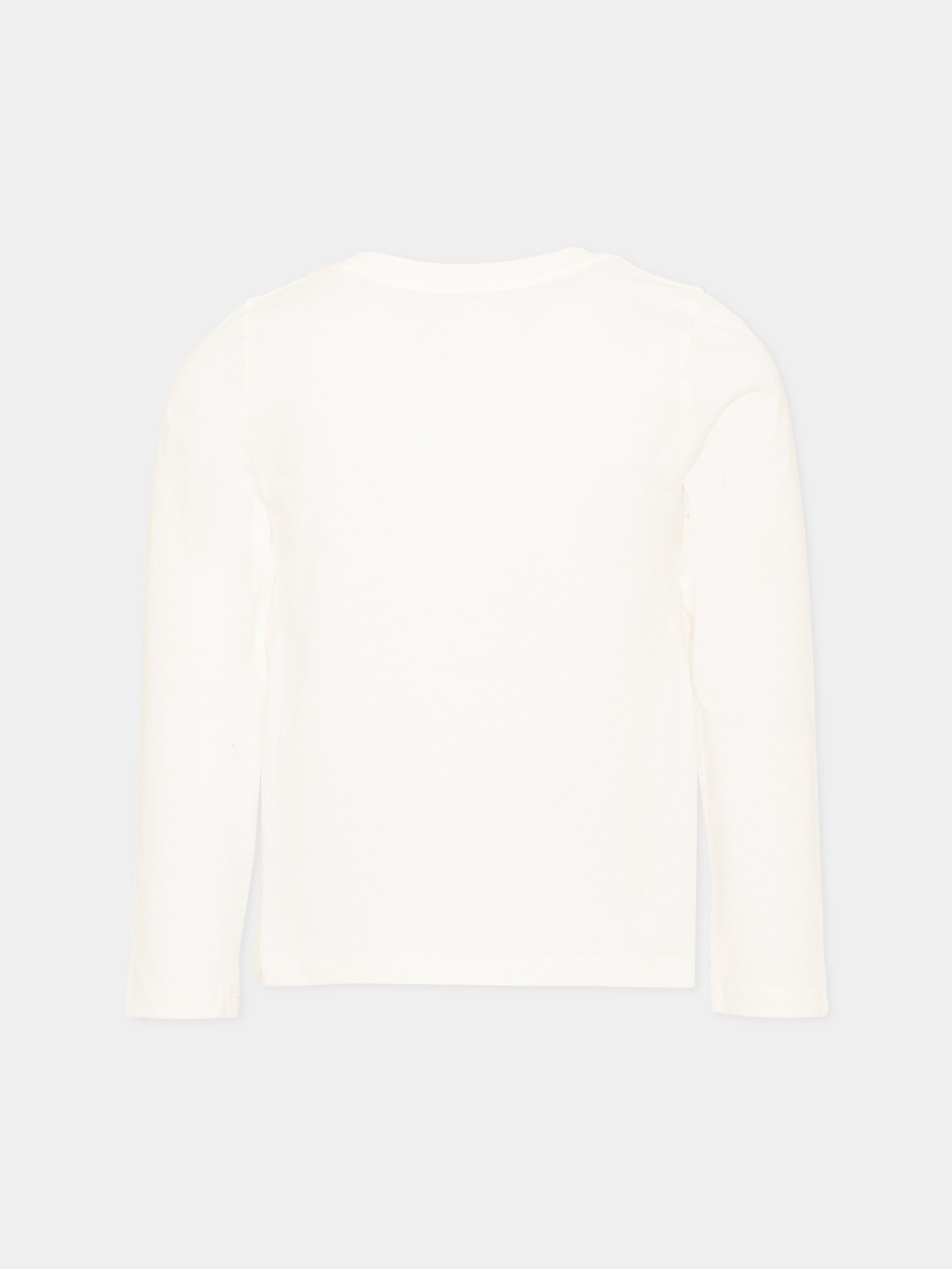 T-Shirt avorio per bambina con logo,Chloé Kids,C21299 117