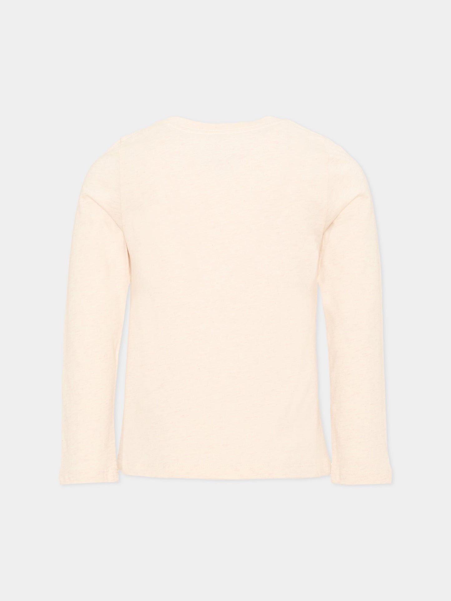 T-Shirt beige per bambina con logo floreale,Chloé Kids,C21304 B39