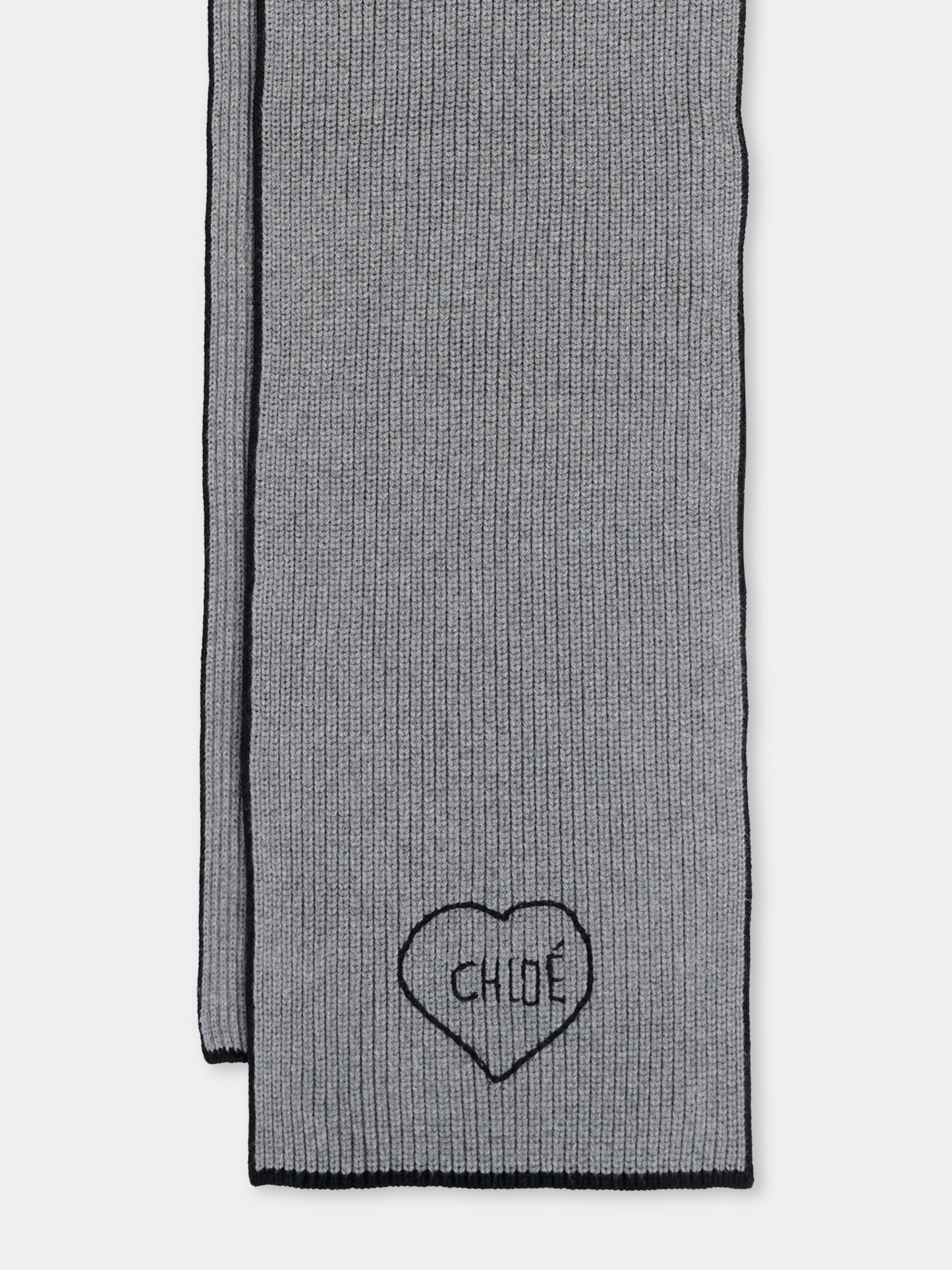 Sciarpa grigia per bambina con logo,Chloé Kids,C21313 A46