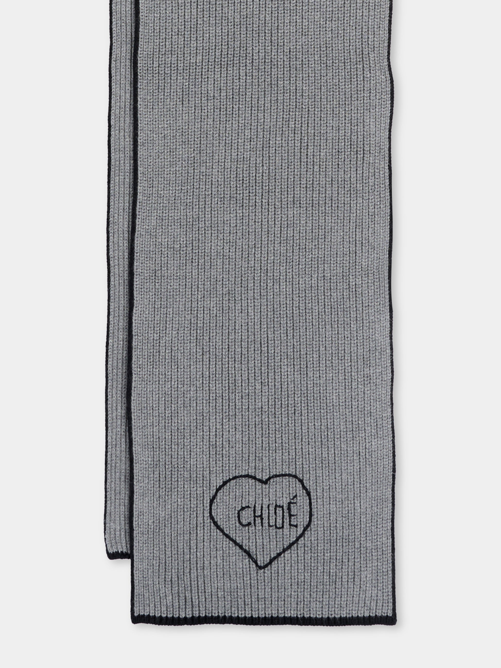 Sciarpa grigia per bambina con logo,Chloé Kids,C21313 A46