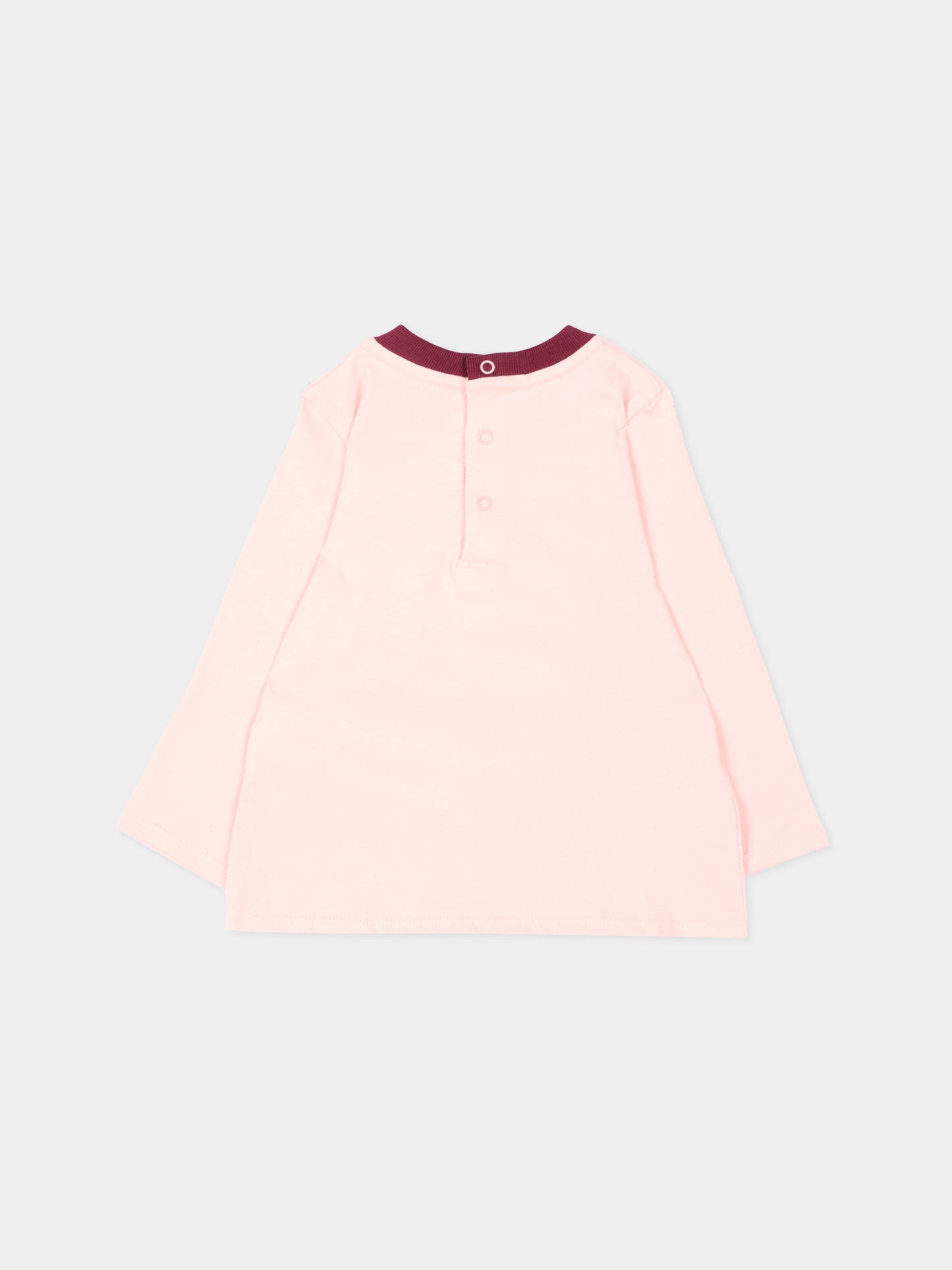 T-Shirt rosa per neonata con logo,Chloé Kids,C21362 461