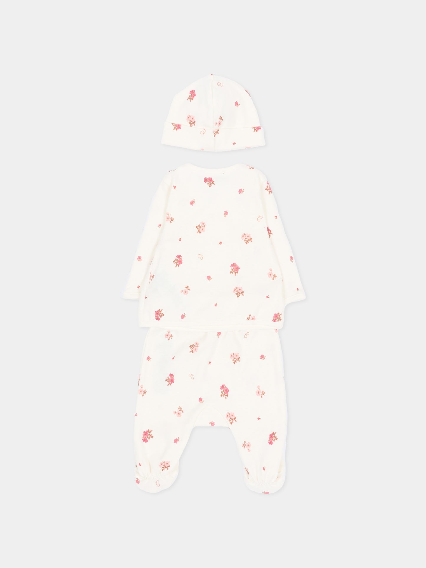 Set tutina avorio per neonata floreale,Chloé Kids,C21370 117