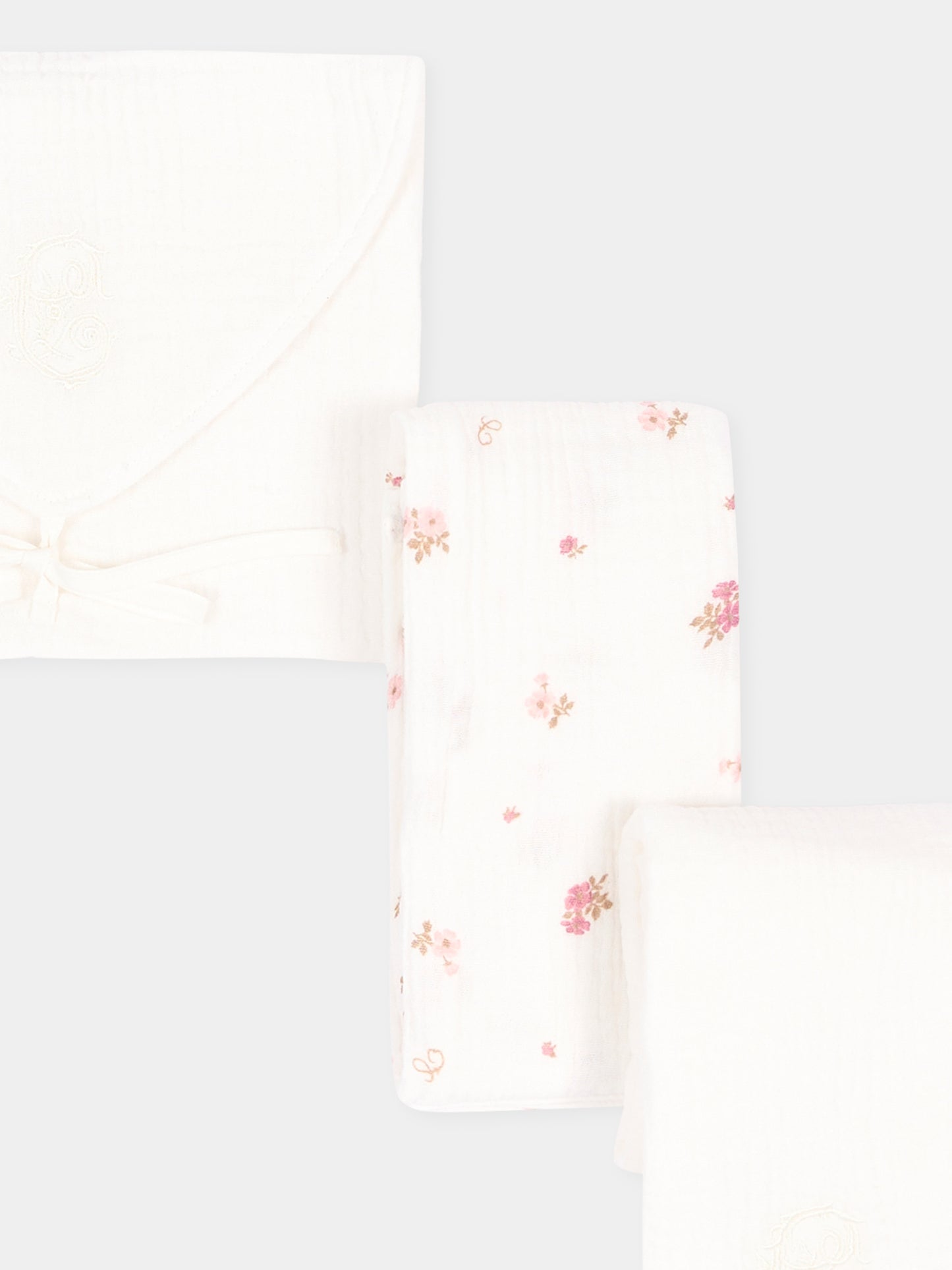 Mussole avorio per neonata floreali,Chloé Kids,C21381 117