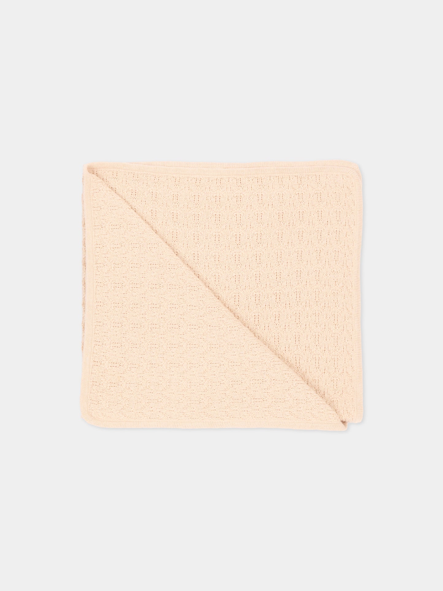 Coperta beige per neonata con logo,Chloé Kids,C21384 20E