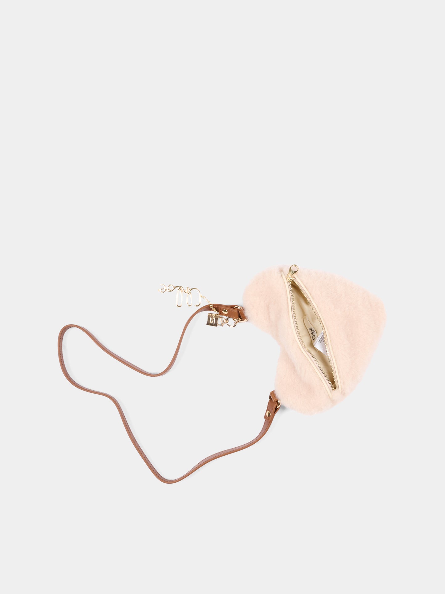 Borsa beige a cuore per bambina,Chloé Kids,C21397 P02