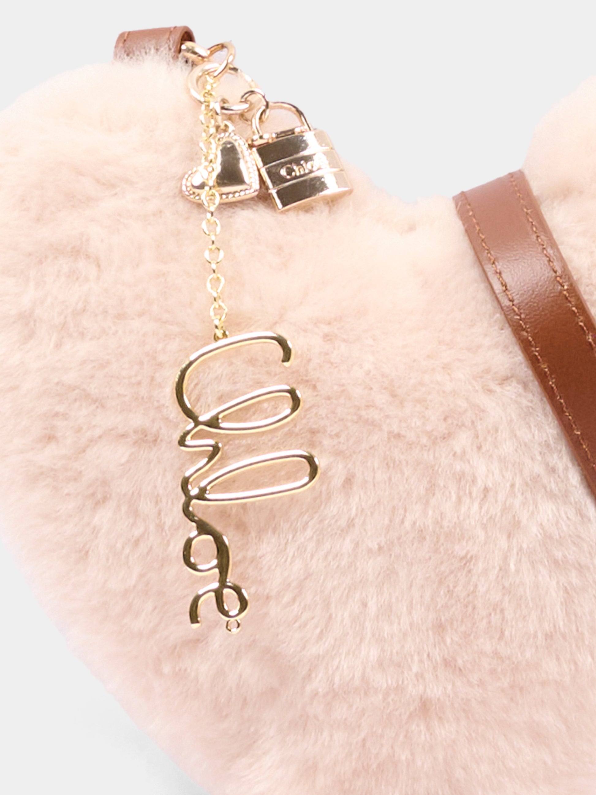Borsa beige a cuore per bambina,Chloé Kids,C21397 P02