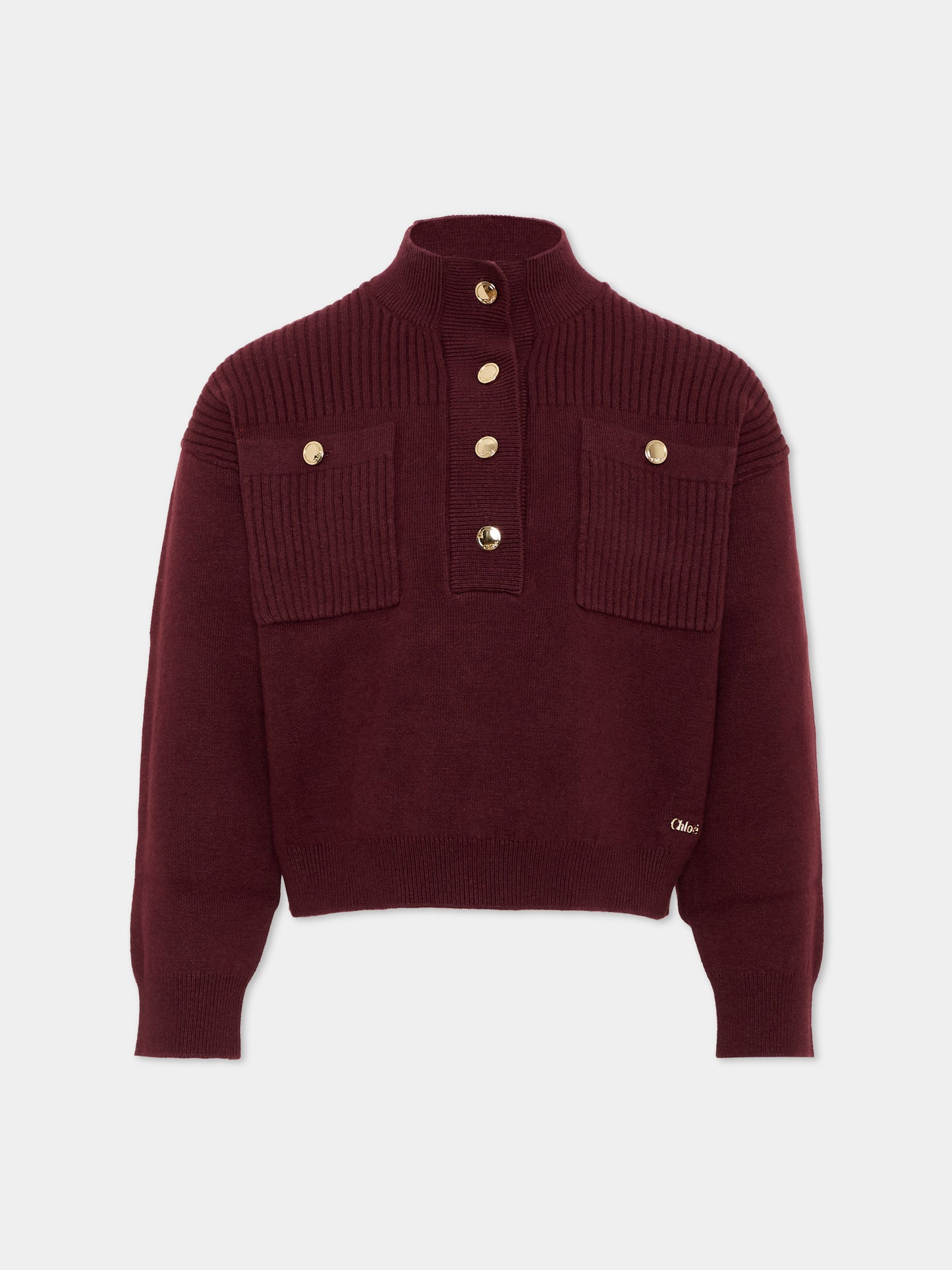 Maglione bordeaux per bambina,Chloé Kids,C21399 94E