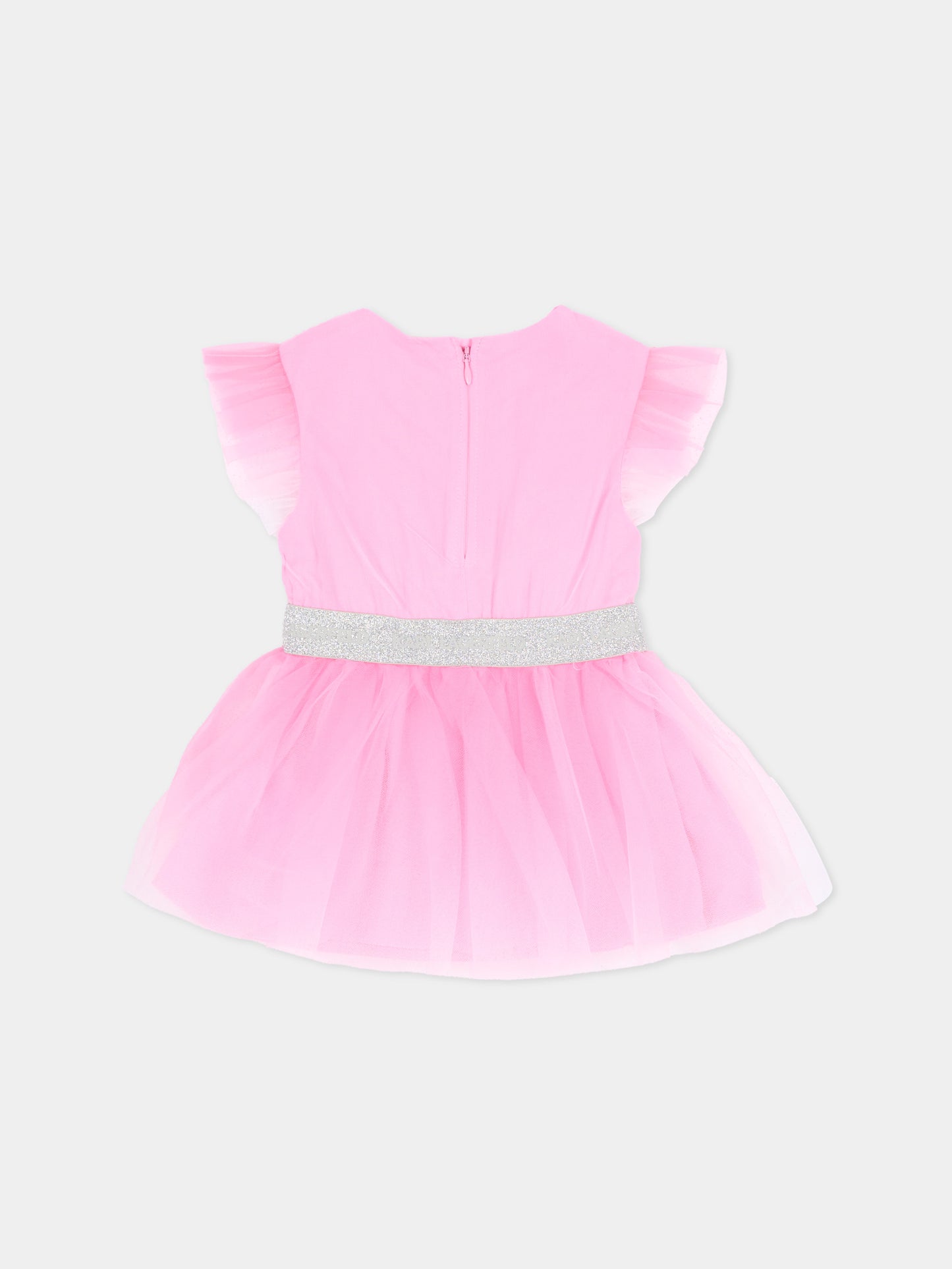 Abito elegante rosa per neonata con logo,Karl Lagerfeld Kids,Z31288 47U