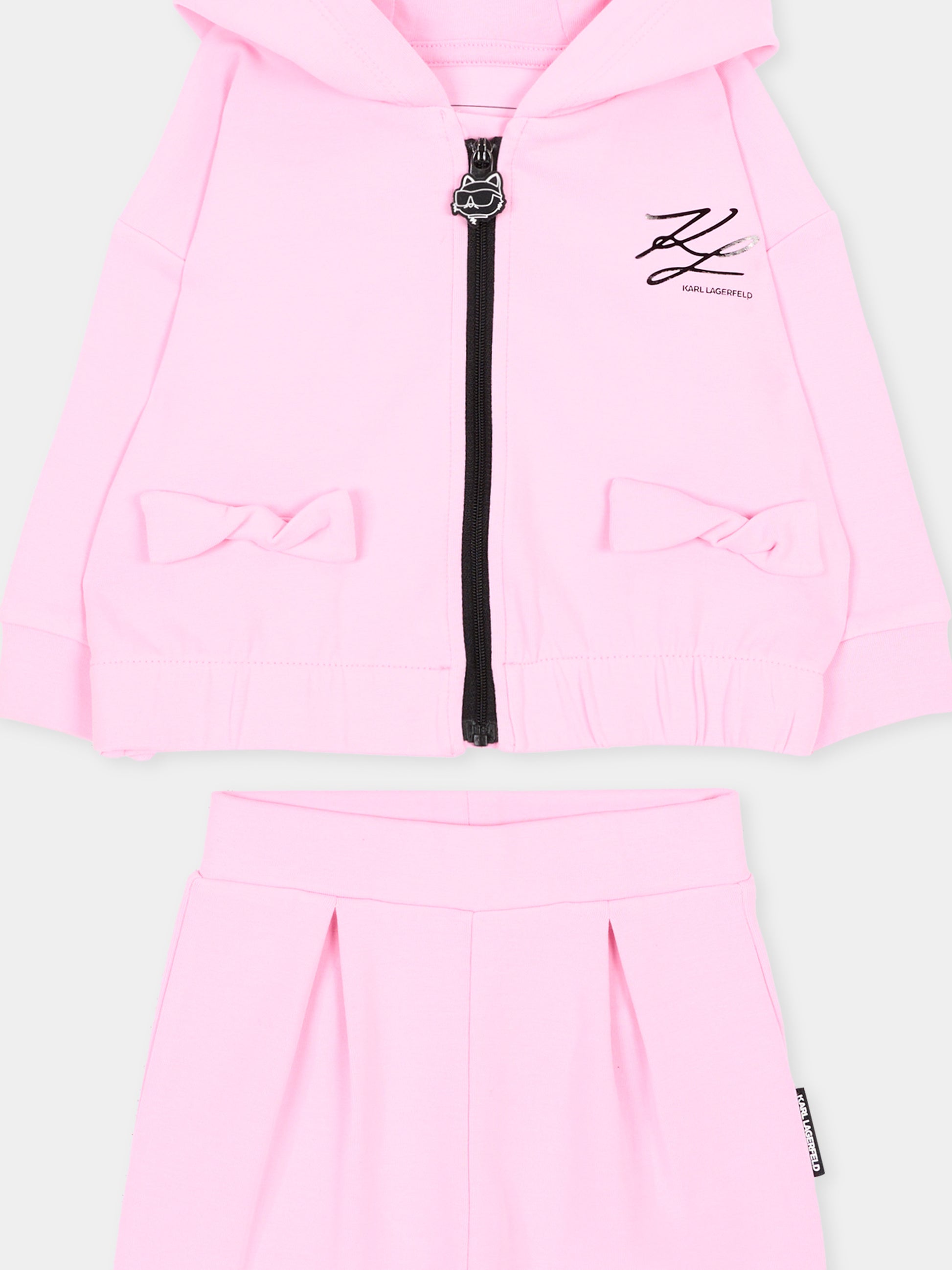 Completo sportivo rosa per neonata con logo,Karl Lagerfeld Kids,Z31293 47U