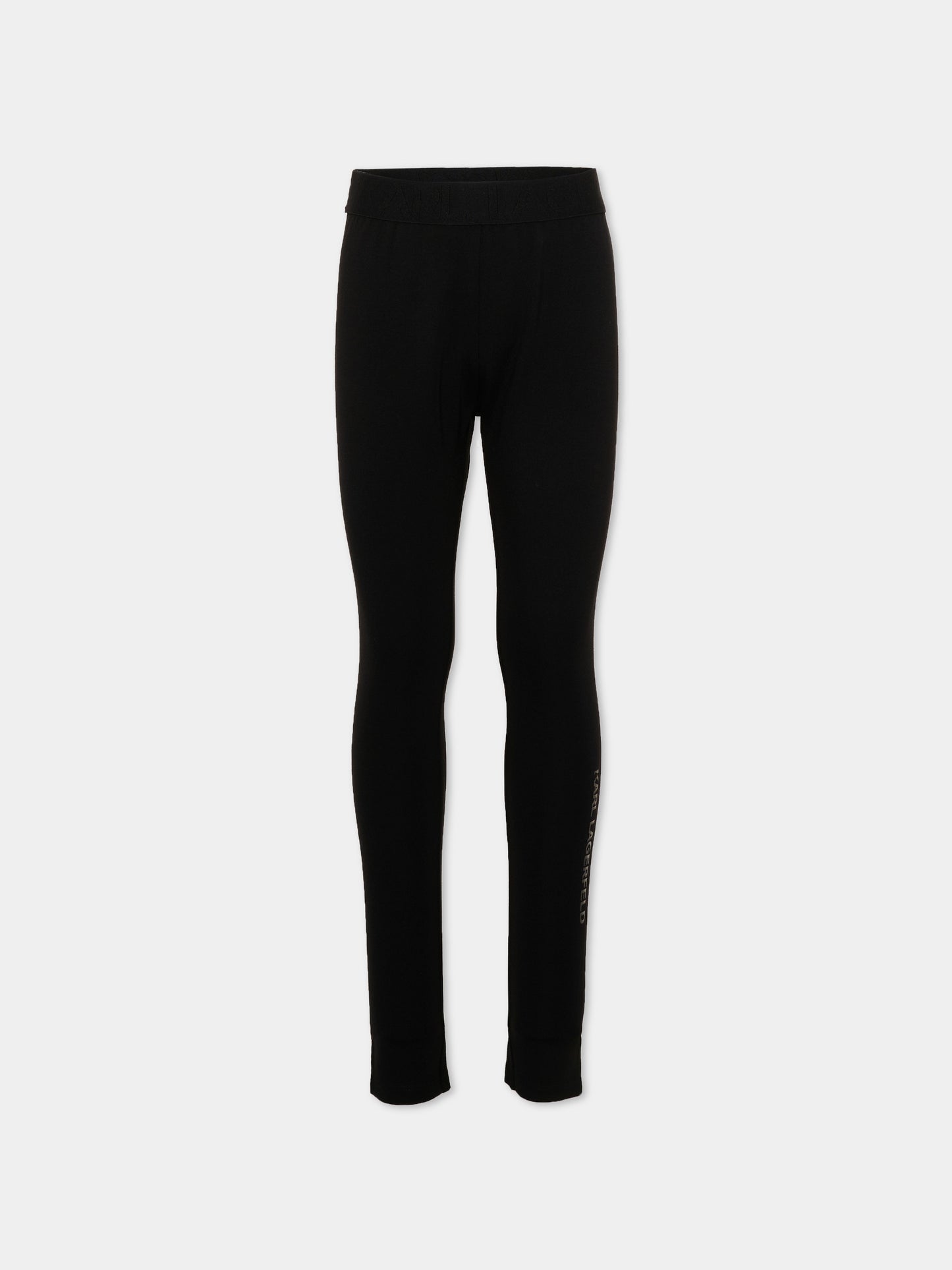 Leggings nero per bambina con logo,Karl Lagerfeld Kids,Z31317 09B