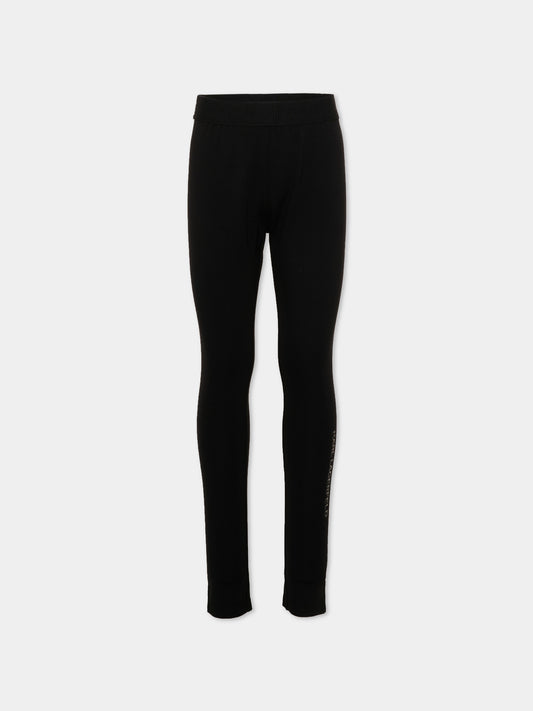 Leggings nero per bambina con logo,Karl Lagerfeld Kids,Z31317 09B