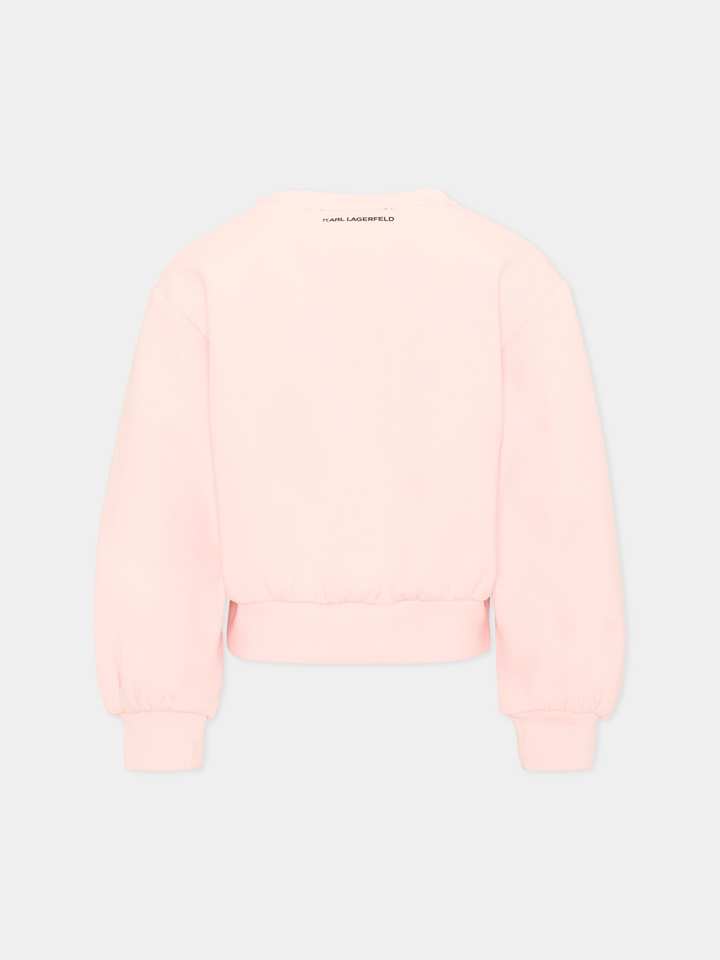 Felpa rosa per bambina con Choupette,Karl Lagerfeld Kids,Z31318 471