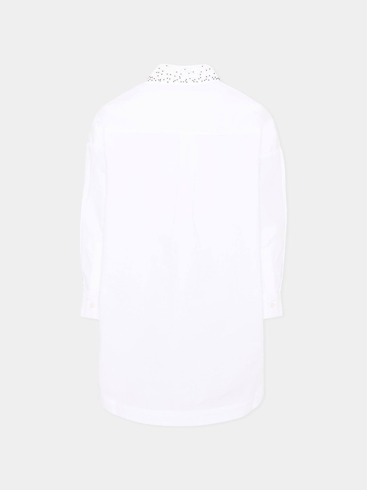 Vestito a manica lunga bianco con ricamo,Karl Lagerfeld Kids,Z31332 10P