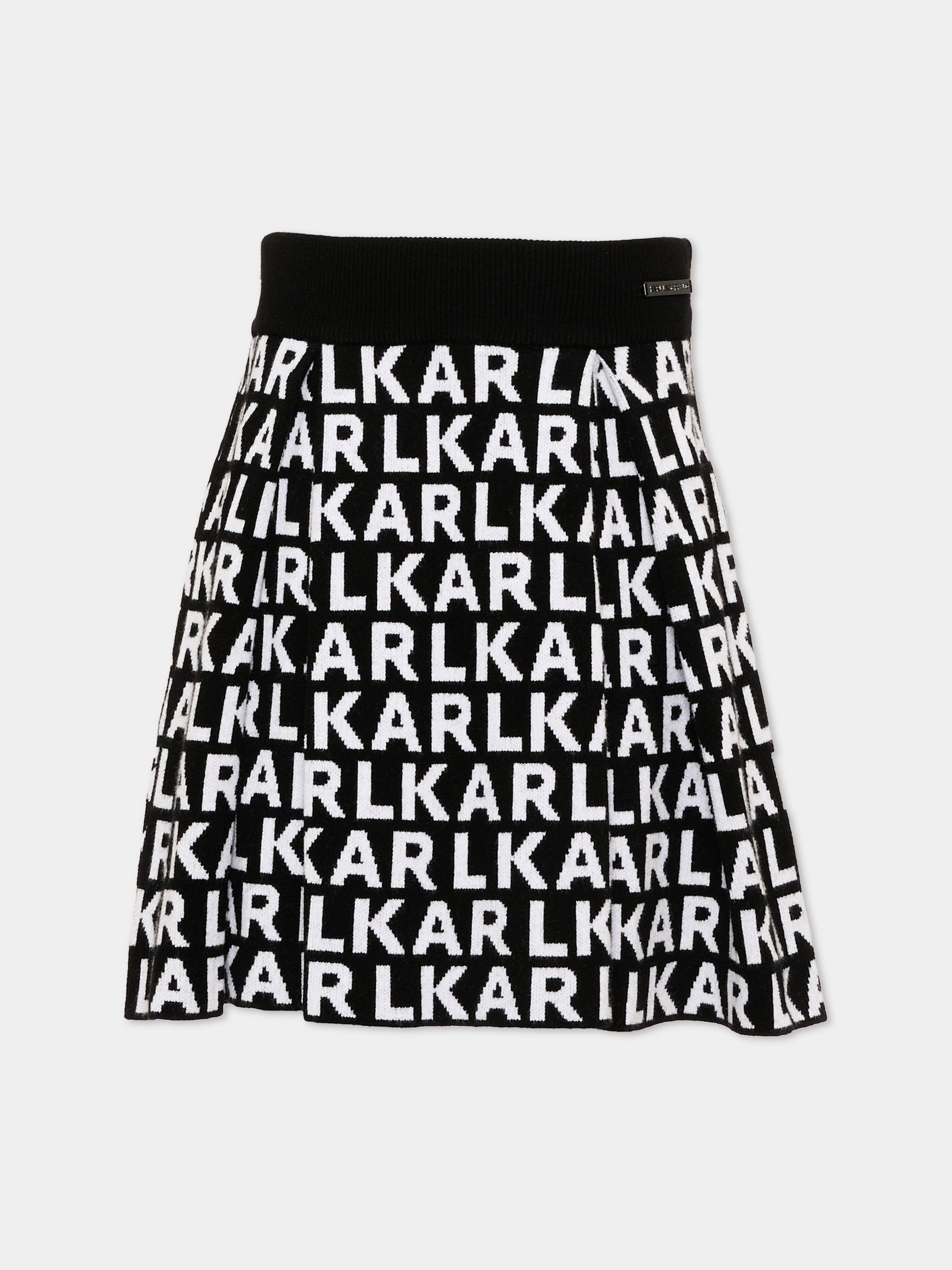 Gonna nera per bambina con logo,Karl Lagerfeld Kids,Z31348 M41