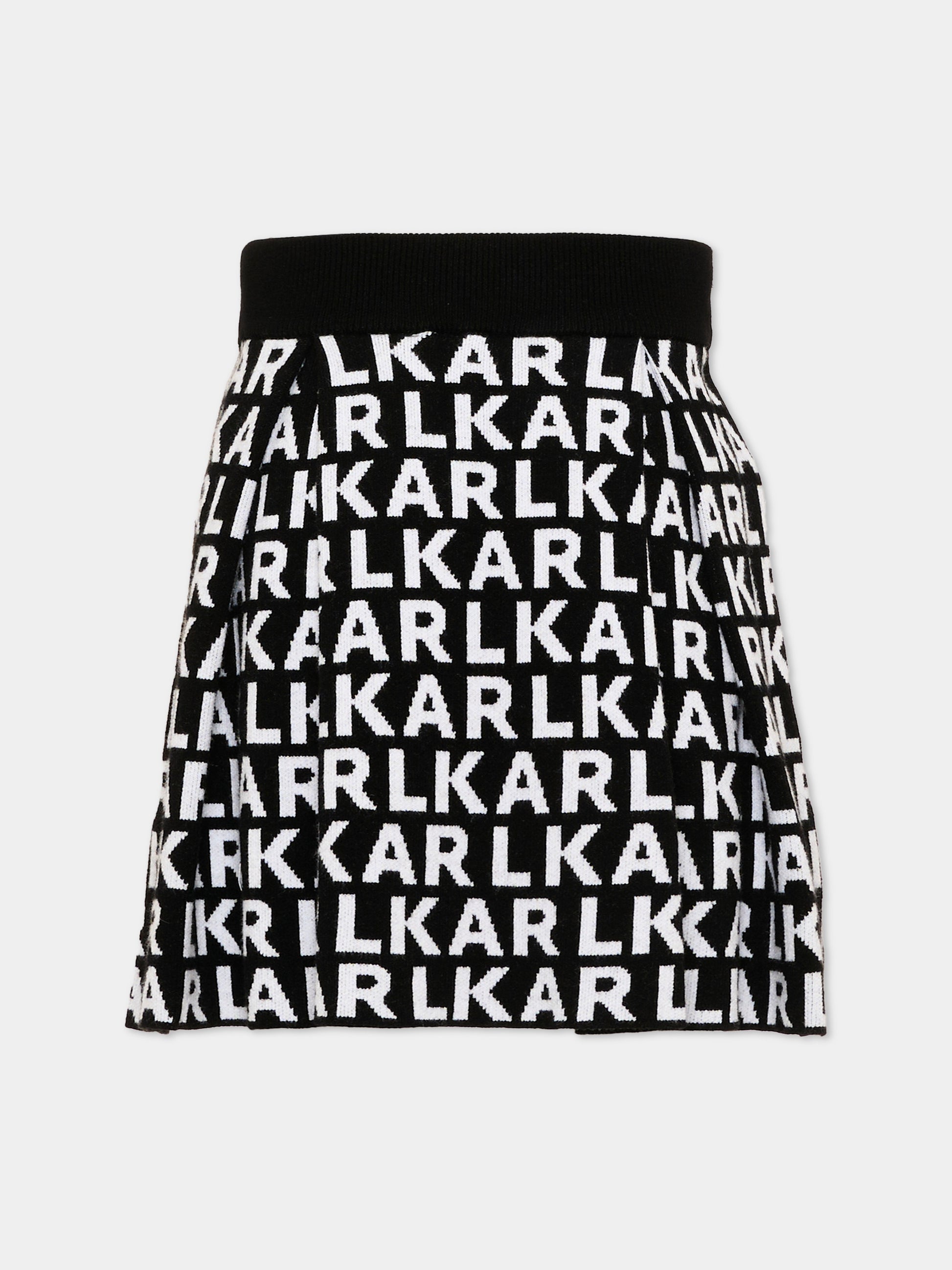 Gonna nera per bambina con logo,Karl Lagerfeld Kids,Z31348 M41