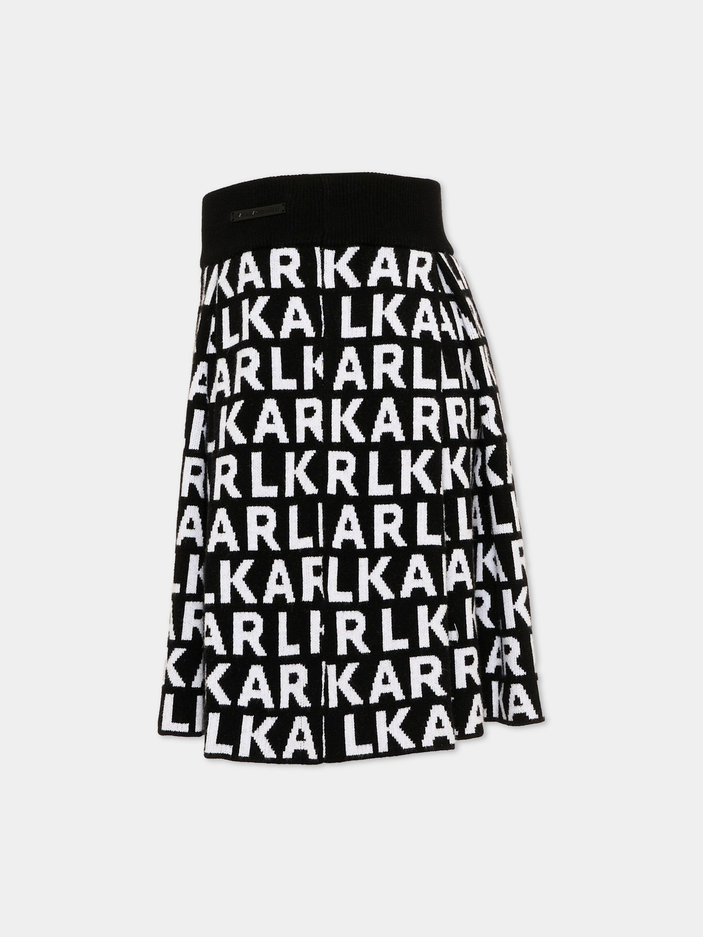 Gonna nera per bambina con logo,Karl Lagerfeld Kids,Z31348 M41