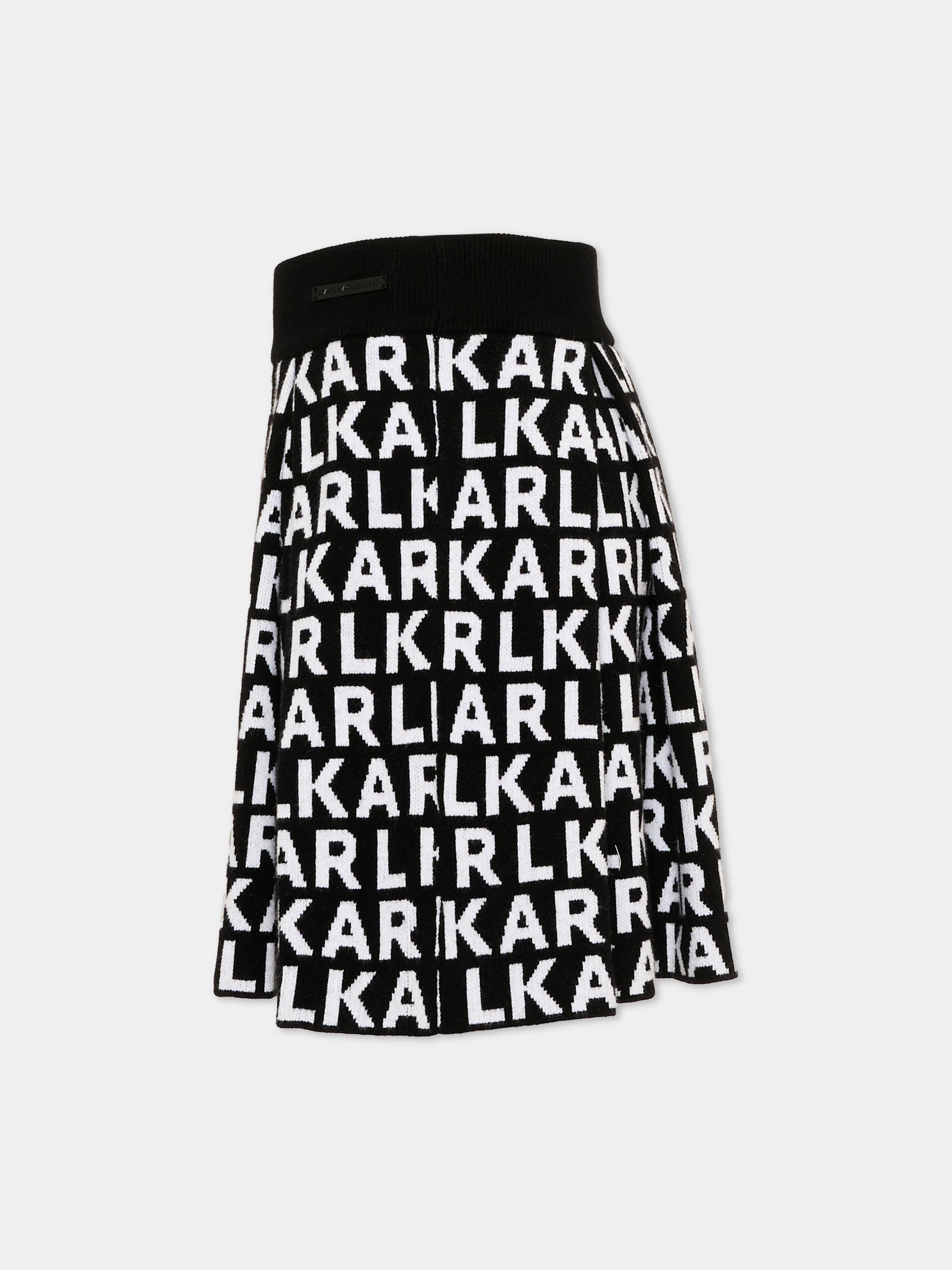 Gonna nera per bambina con logo,Karl Lagerfeld Kids,Z31348 M41