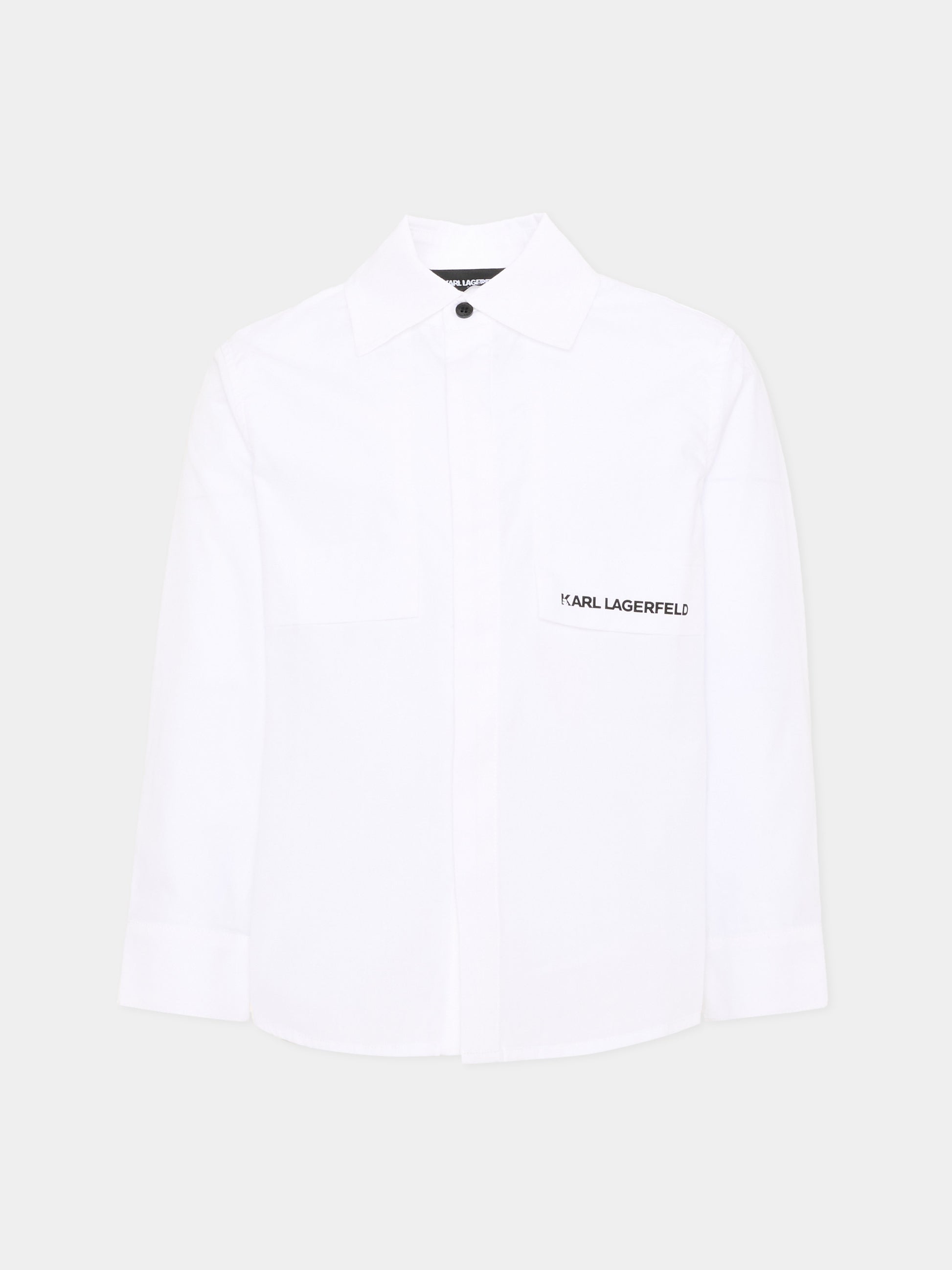 Camicia bianca per bambino con logo,Karl Lagerfeld Kids,Z31378 10P