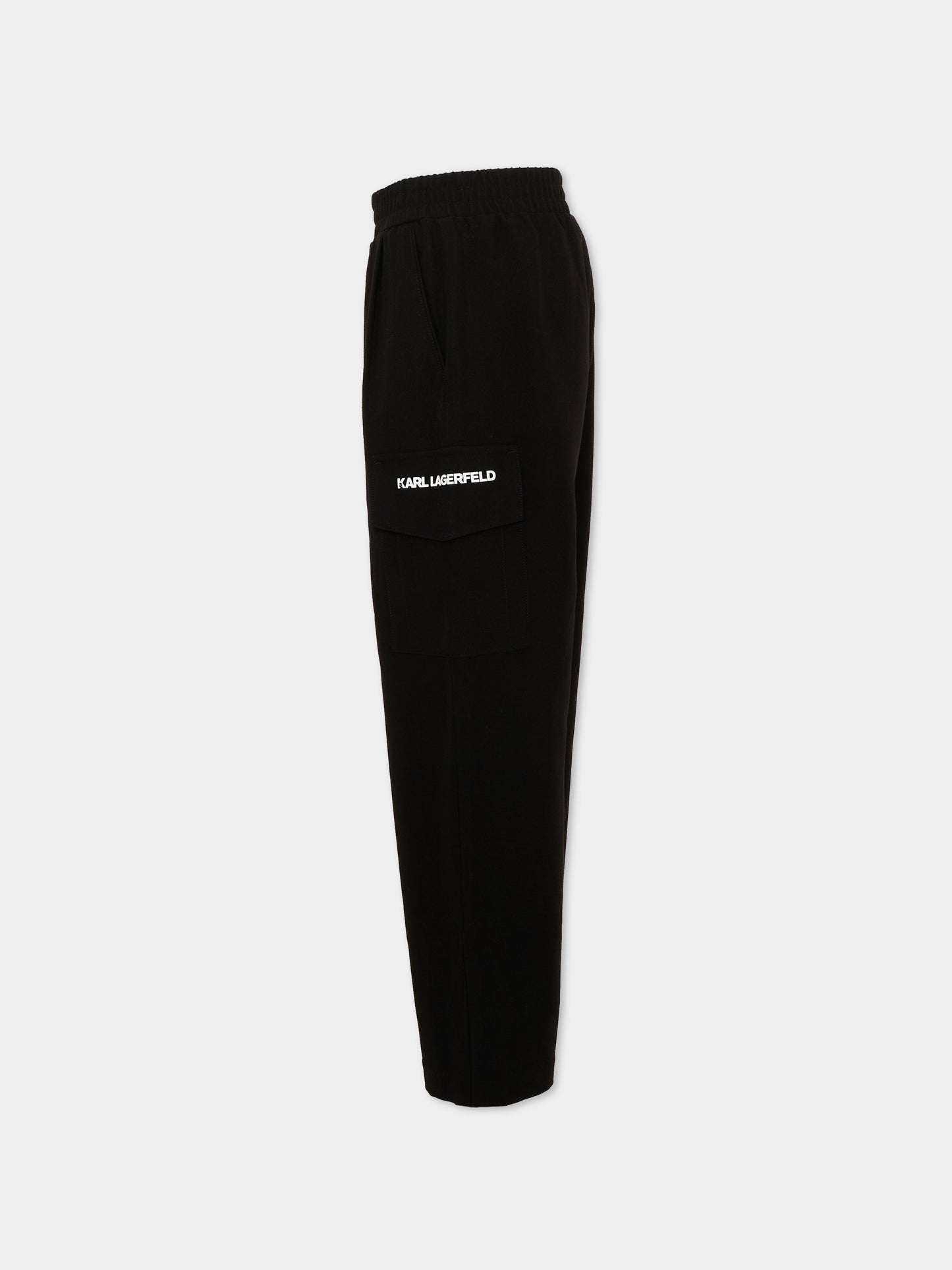 Pantalone nero con tasche cargo,Karl Lagerfeld Kids,Z31387 09B