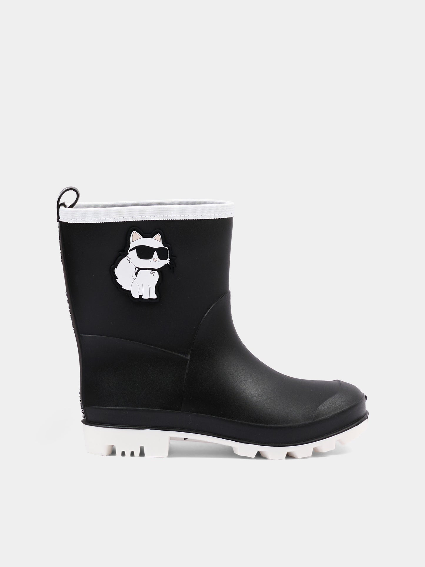 Stivali pioggia neri per bambini con Choupette,Karl Lagerfeld Kids,Z31406 M41